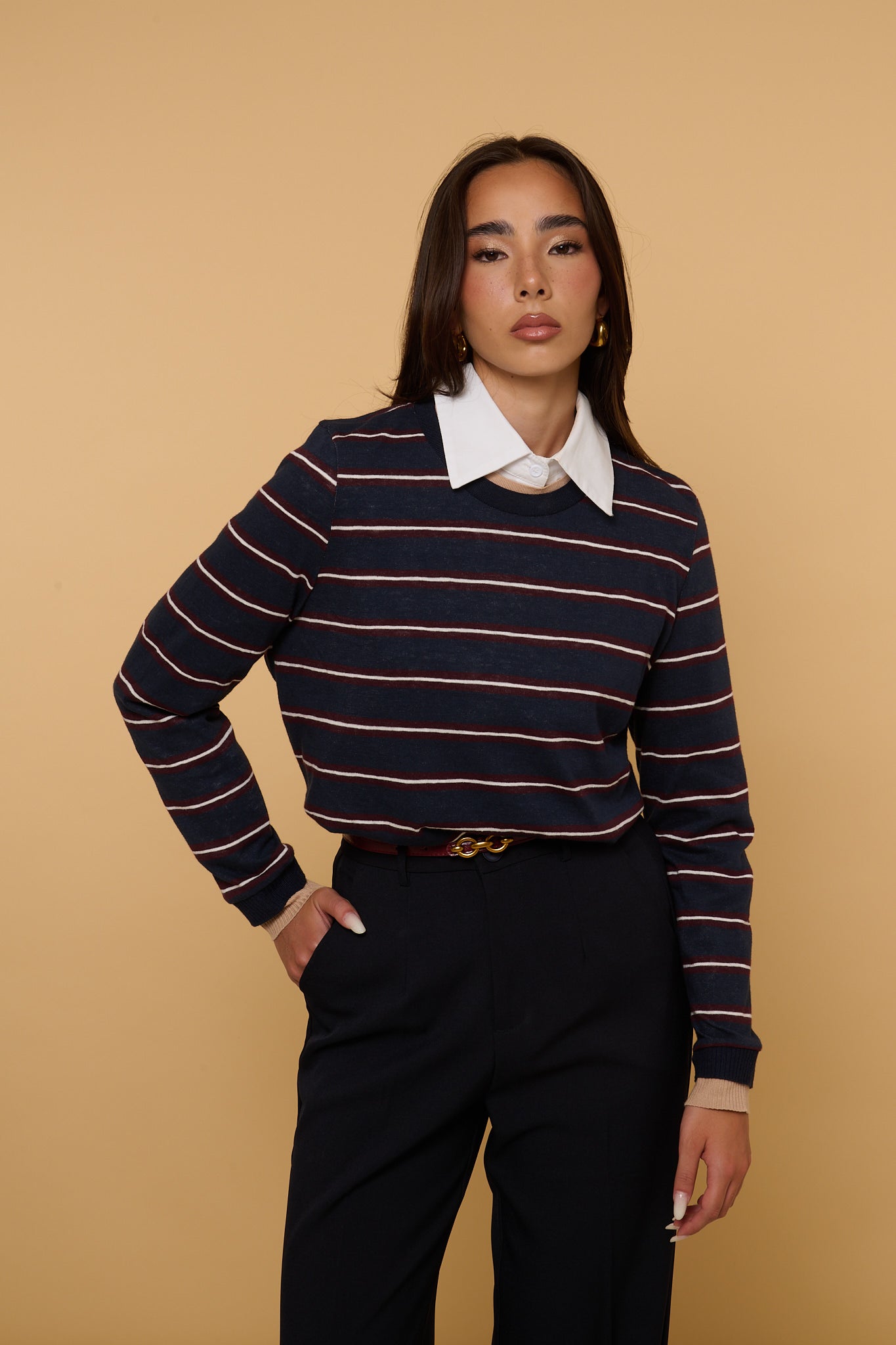 Maglione Doppio Colletto ‘60% COTONE’ By Lumina Blu Notte
