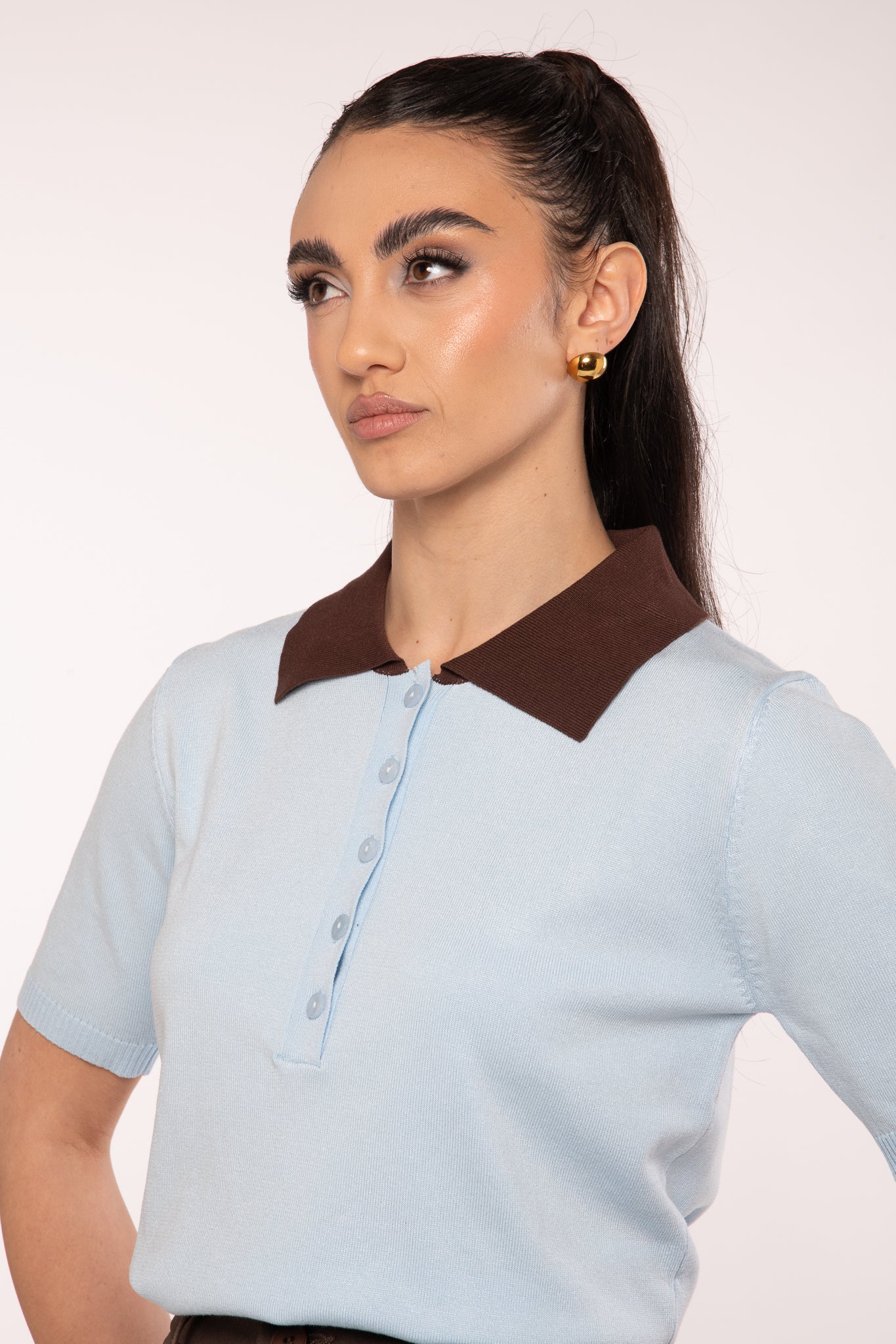 Maglia/Polo ‘COLLETTO A CONTRASTO’ Base Azzurra