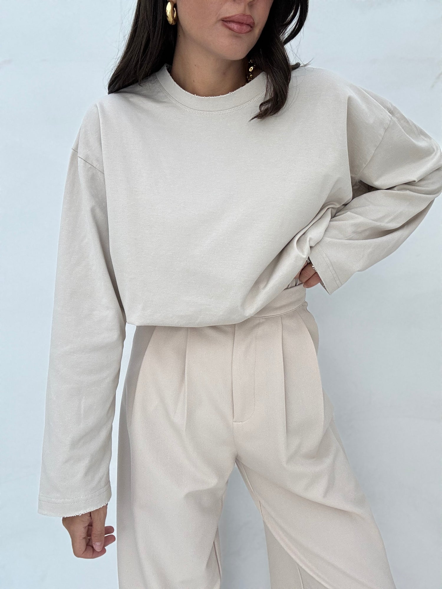 Maglia ‘OVER’ manica lunga Panna