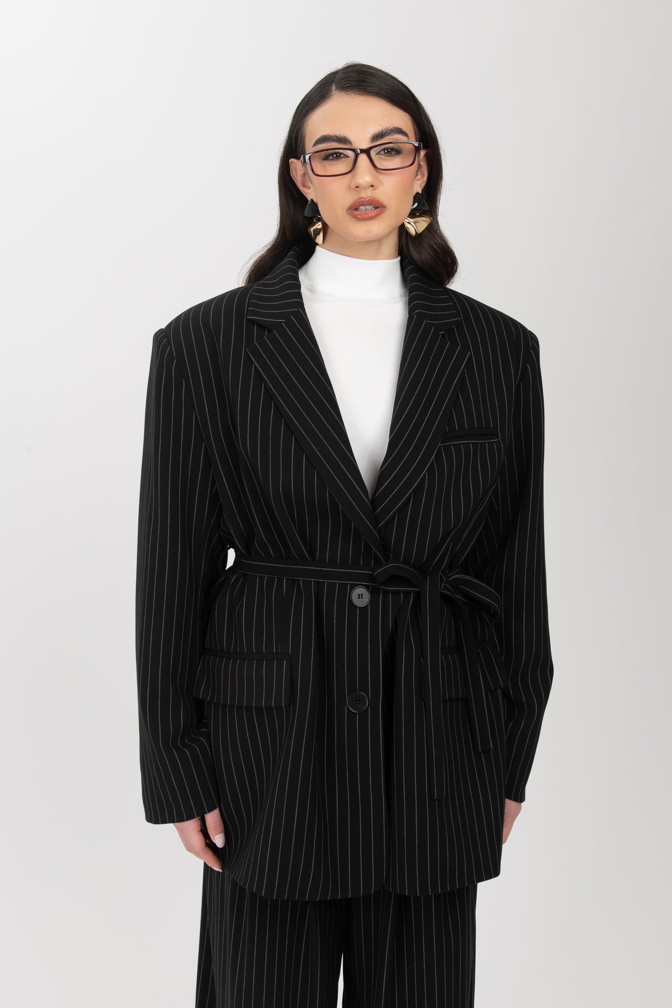 Blazer ‘GESSATO BY LUMINA’ mini cinturino NERO