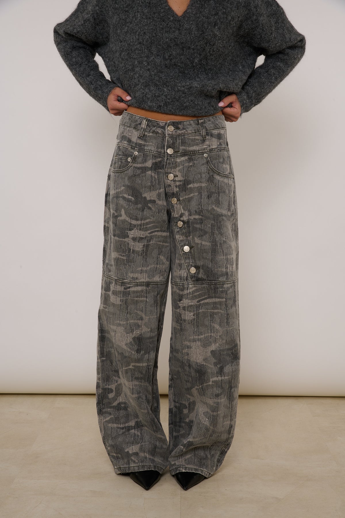 Jeans ‘MULTIBOTTONCINI’ Grigio