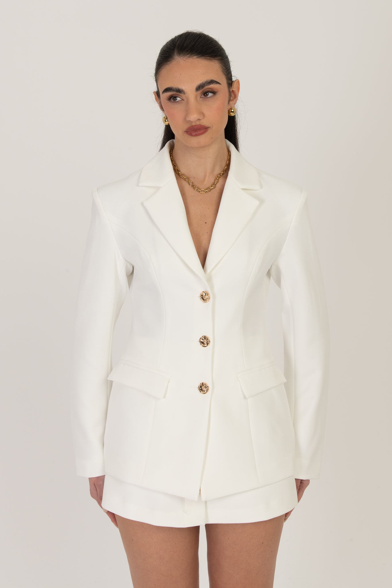 Coordinato avvitato ‘BOTTONI ORO’ Bianco