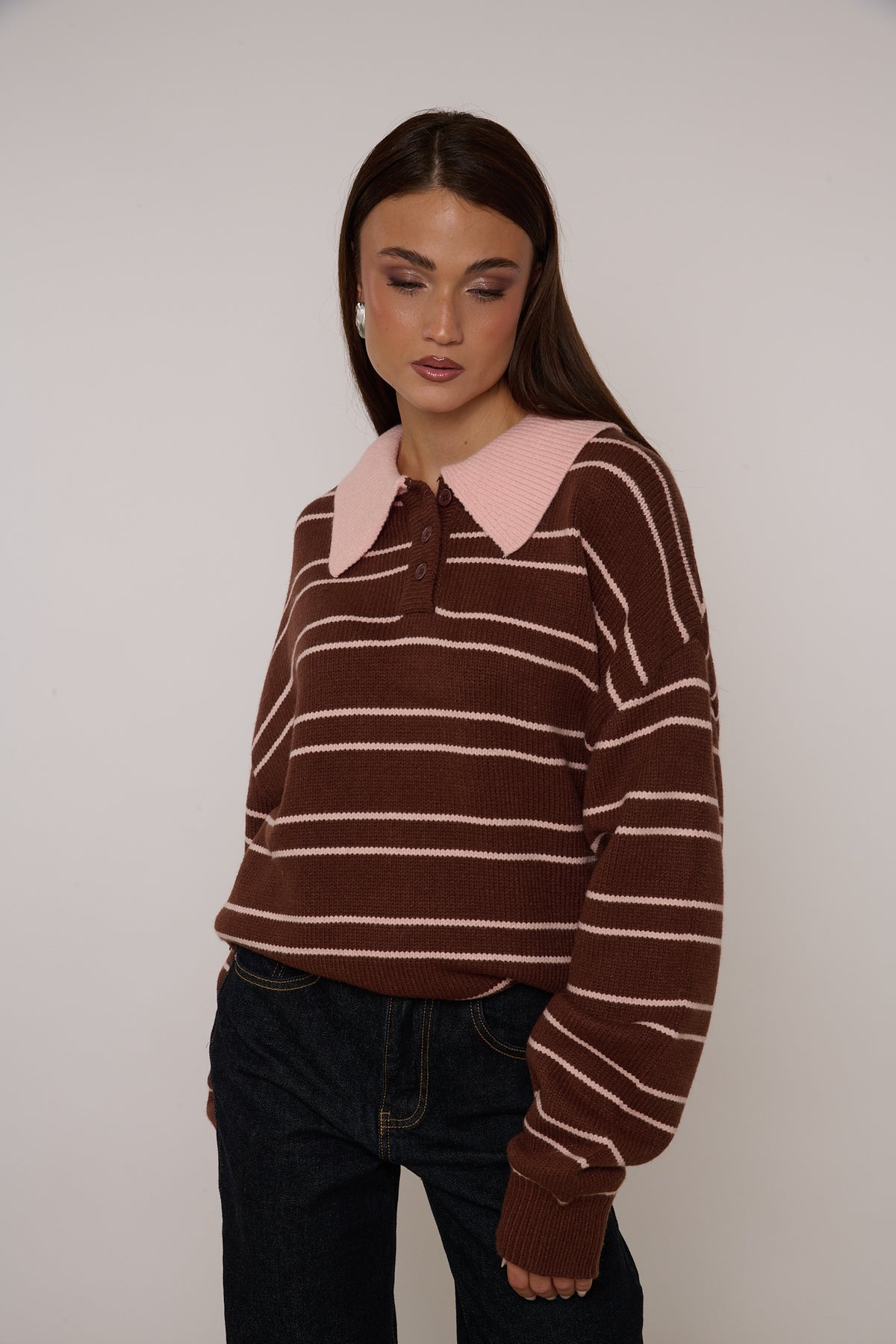 Maglione/Polo ‘RIGHE’ Cacao