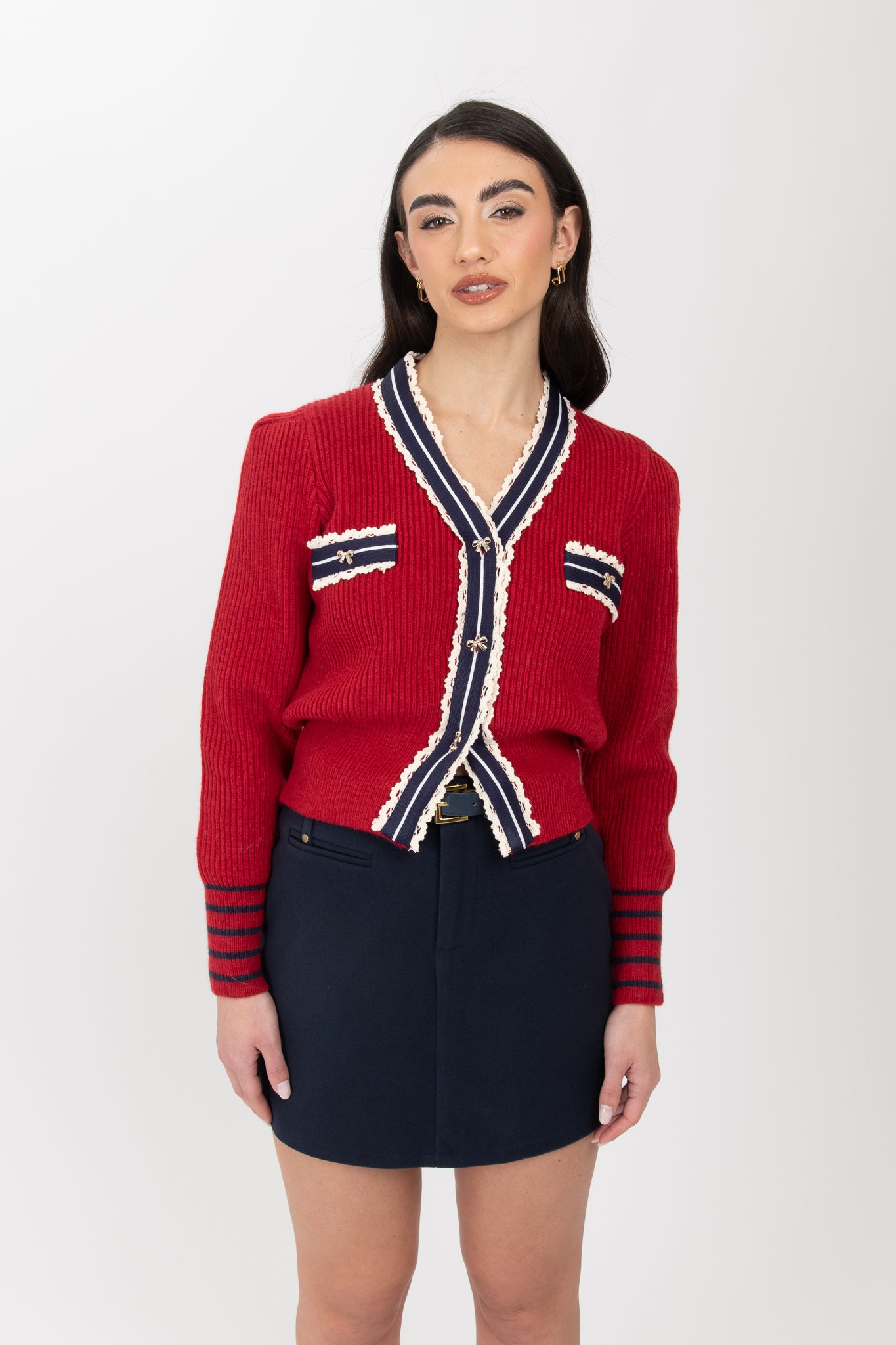Cardigan ‘BOTTONI FIOCCHETTI’ Rosso