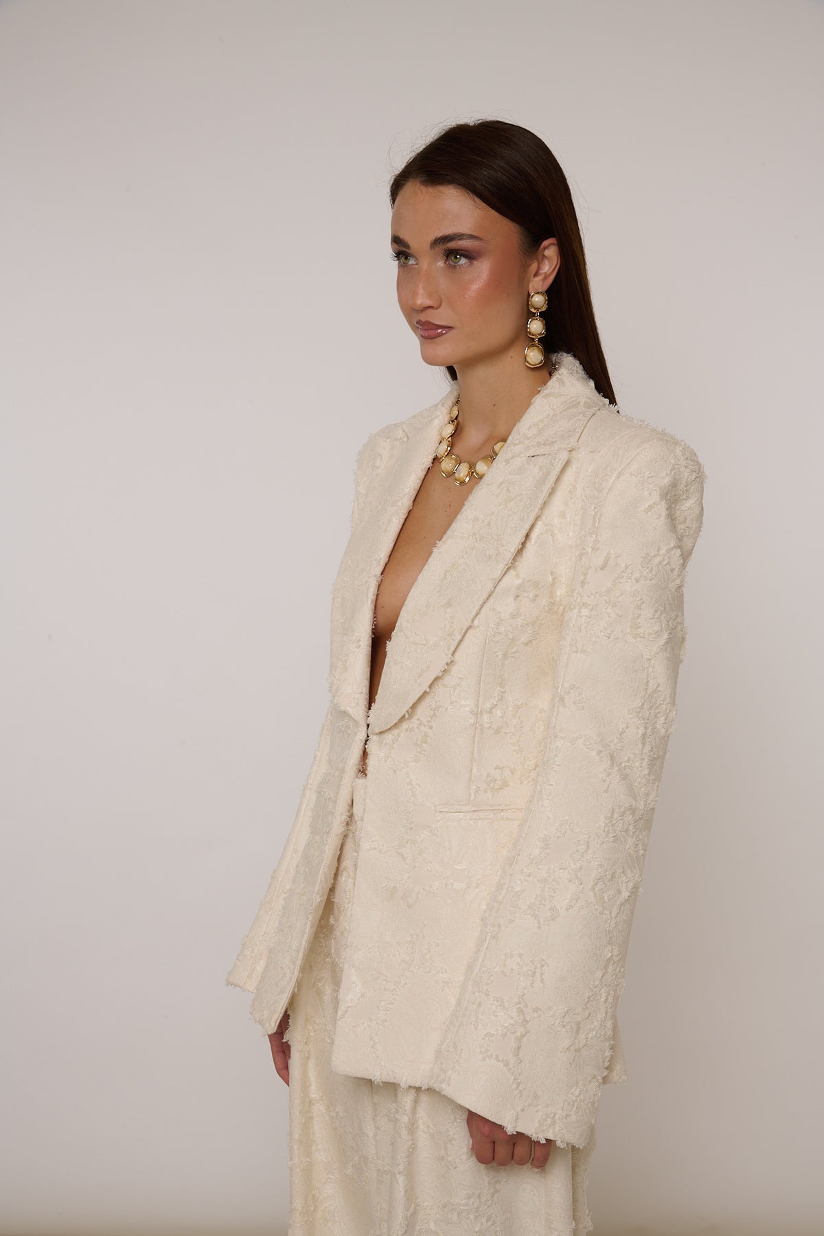 Blazer ‘EFFETTO SFRANGIATO’ By Lumina Panna