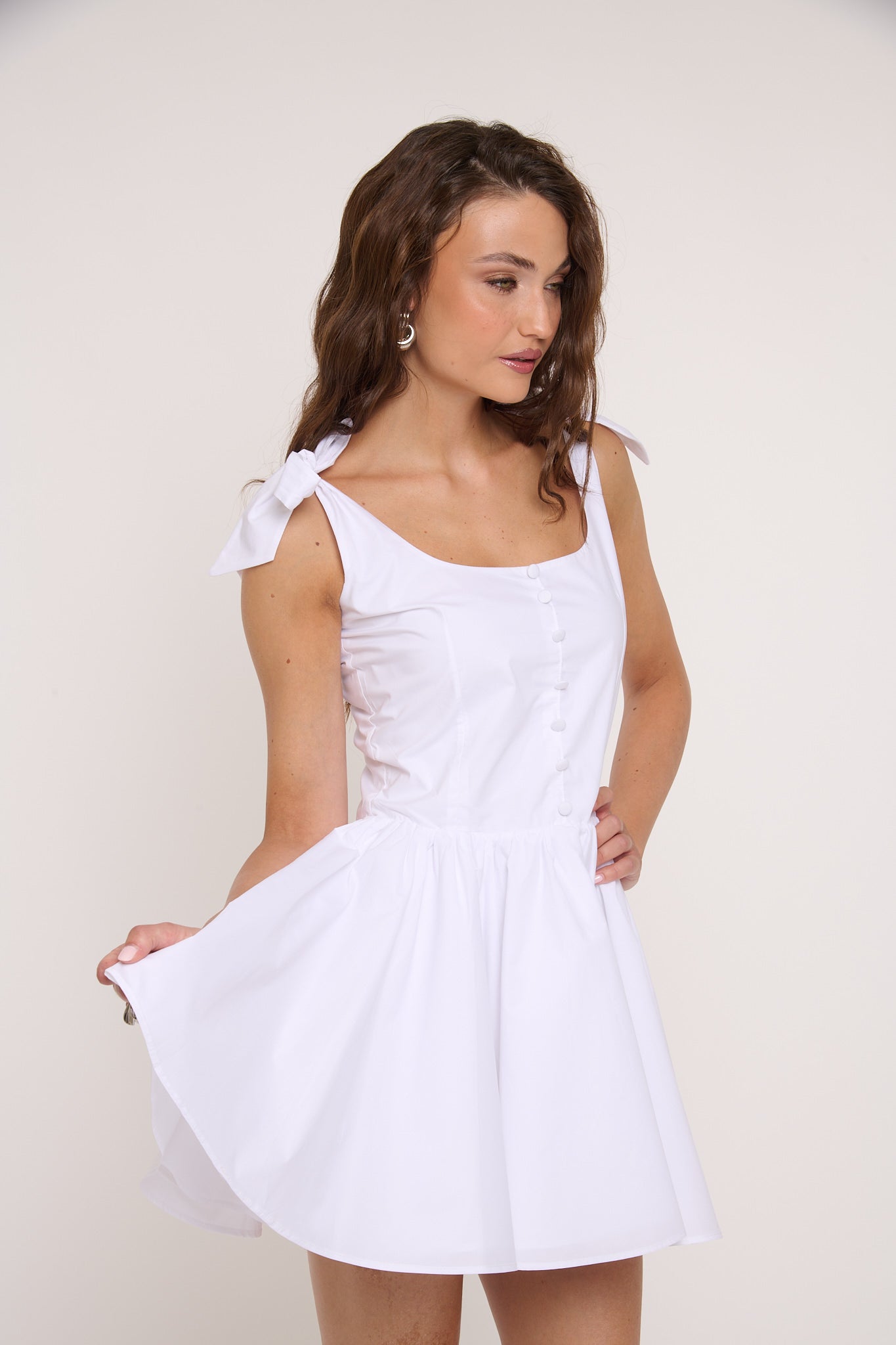 Abito ‘BEA’ 100%COTONE Corto Bianco