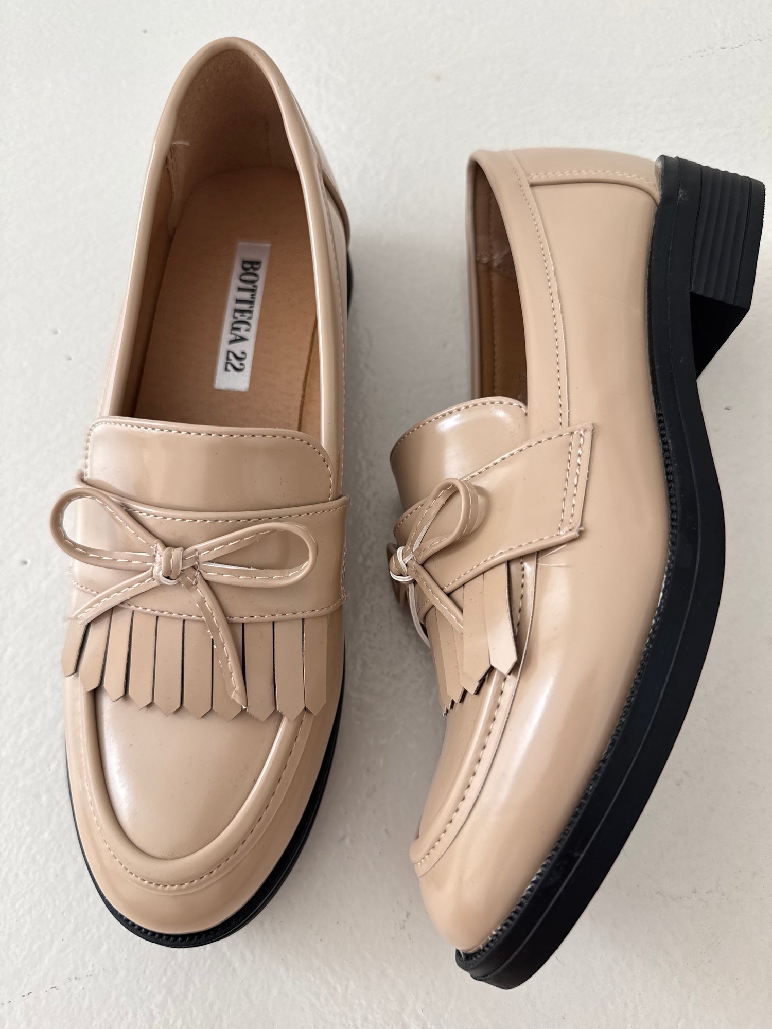 Mocassino ‘FIOCCO E FRANGE’ Beige