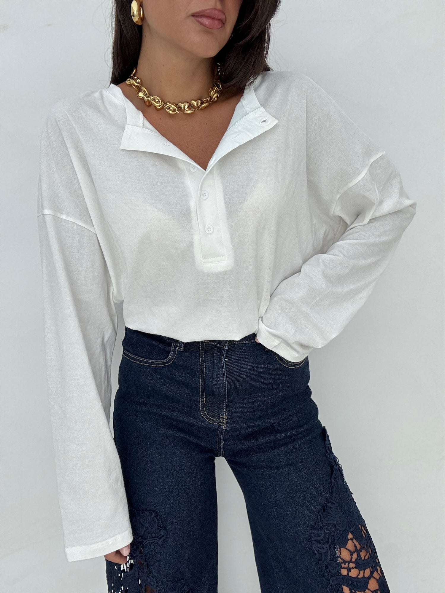 Maglia ‘BOTTONCINI’ Bianca