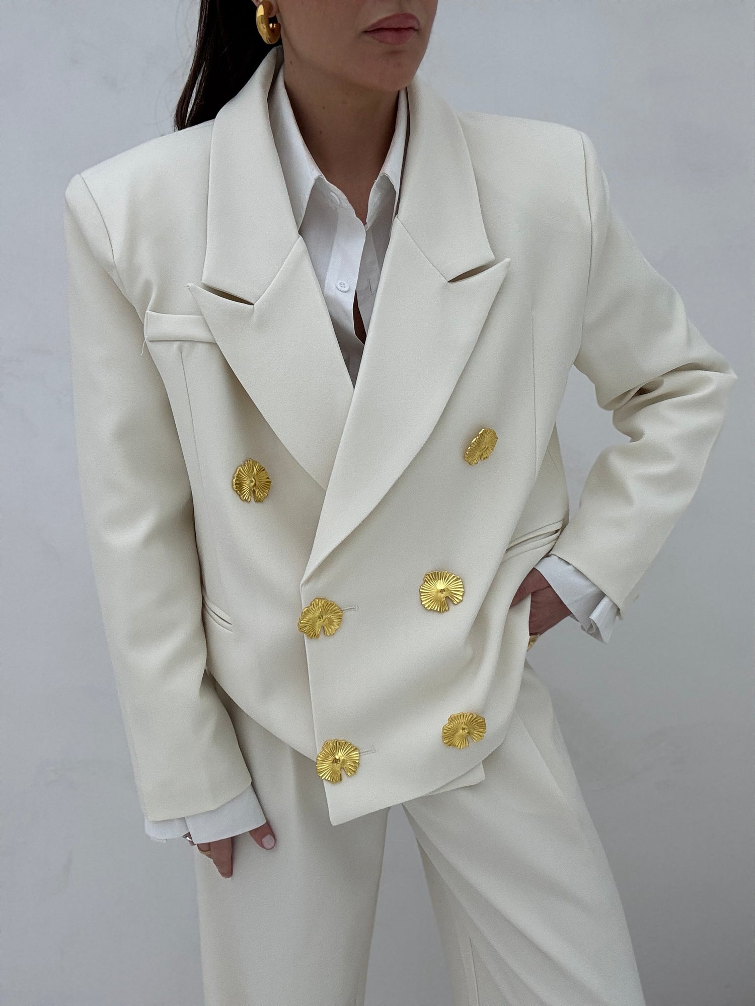 Blazer ‘BOTTONI CONCHIGLIA’ Panna