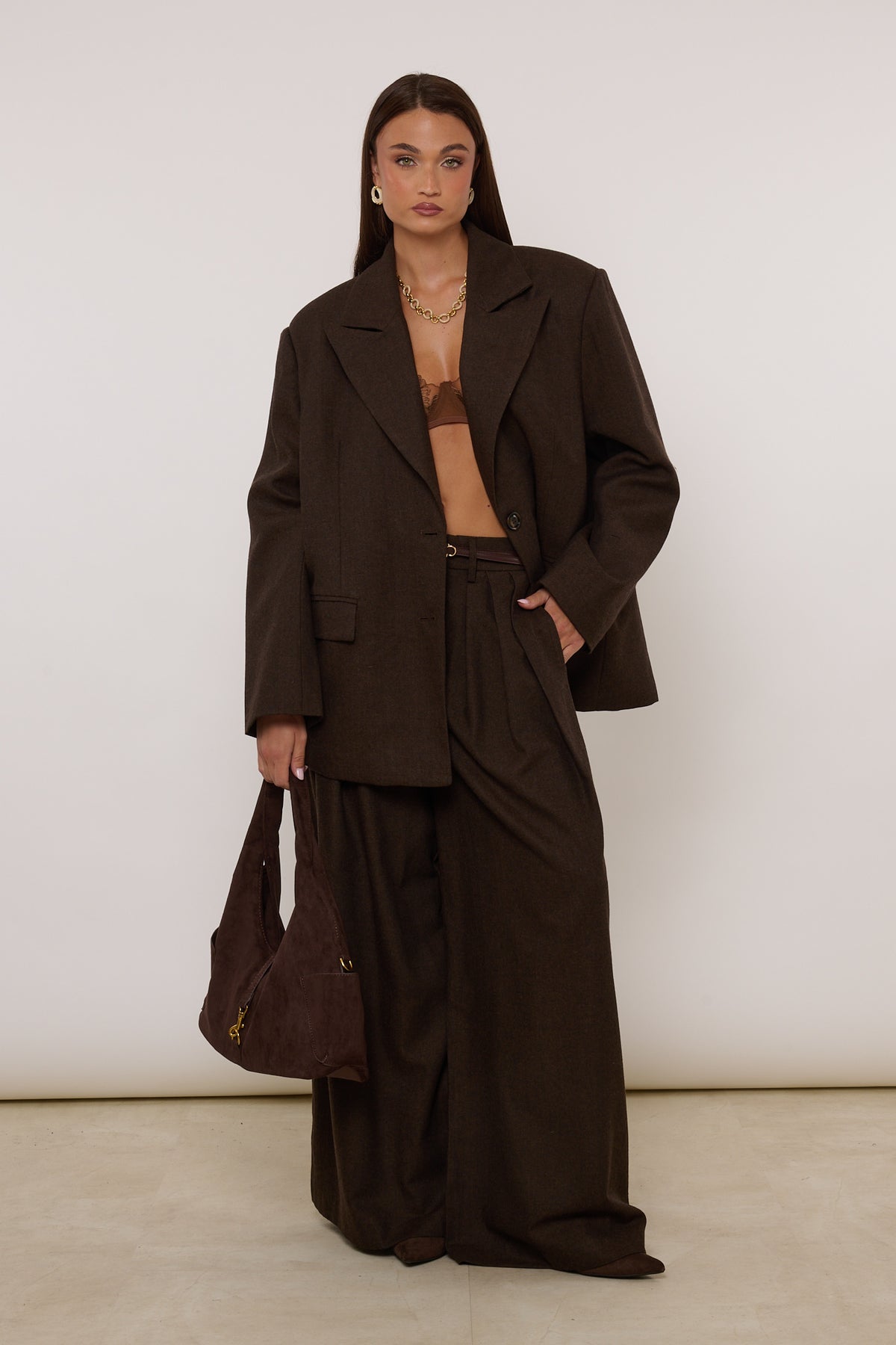 Tailleur ‘30% LANA’ Spigato Cacao