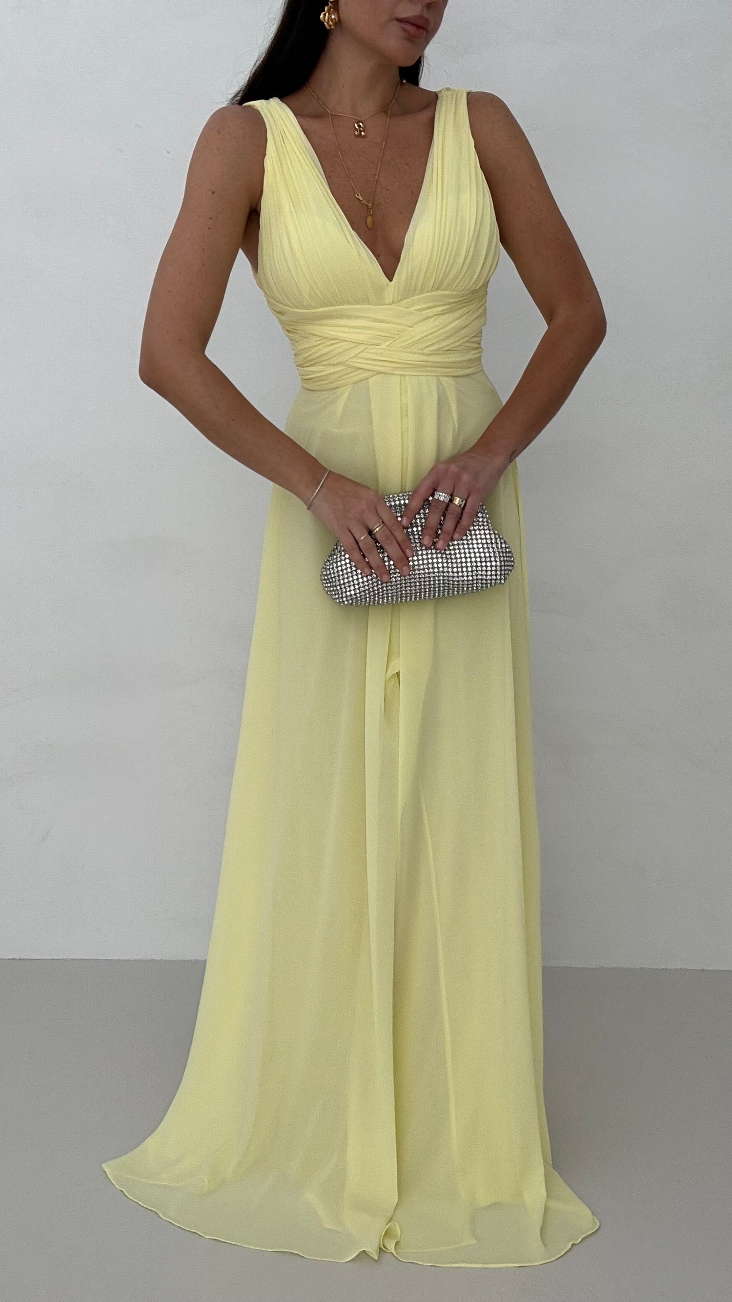Abito ‘DREAM’ Scollo ‘V’ Giallo