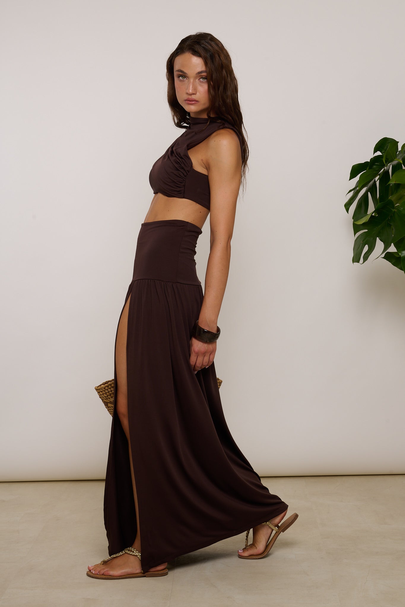 Coordinato ‘TOP+GONNA LONGUETTE’ Cacao