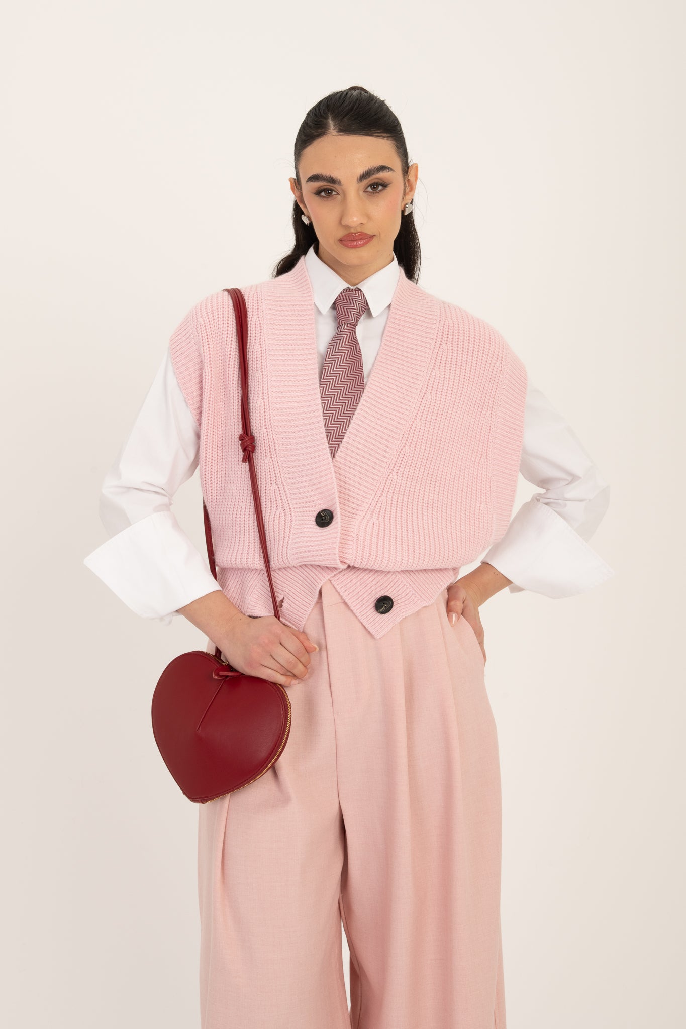 Gilet ‘BOTTONI 10%LANA’ BY LUMINA Rosa