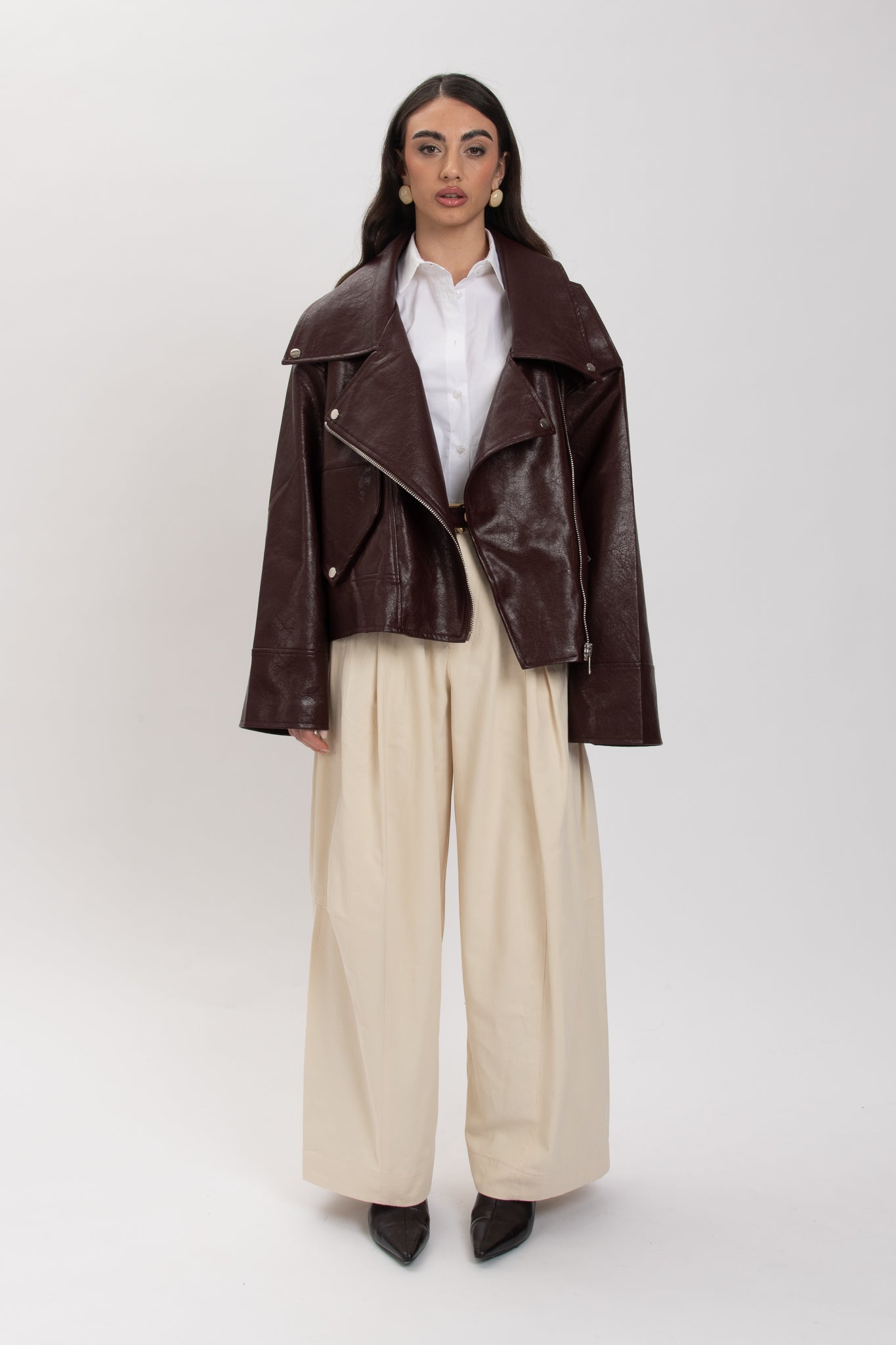 Pantalone ‘COTONE VITA ALTA’ Panna