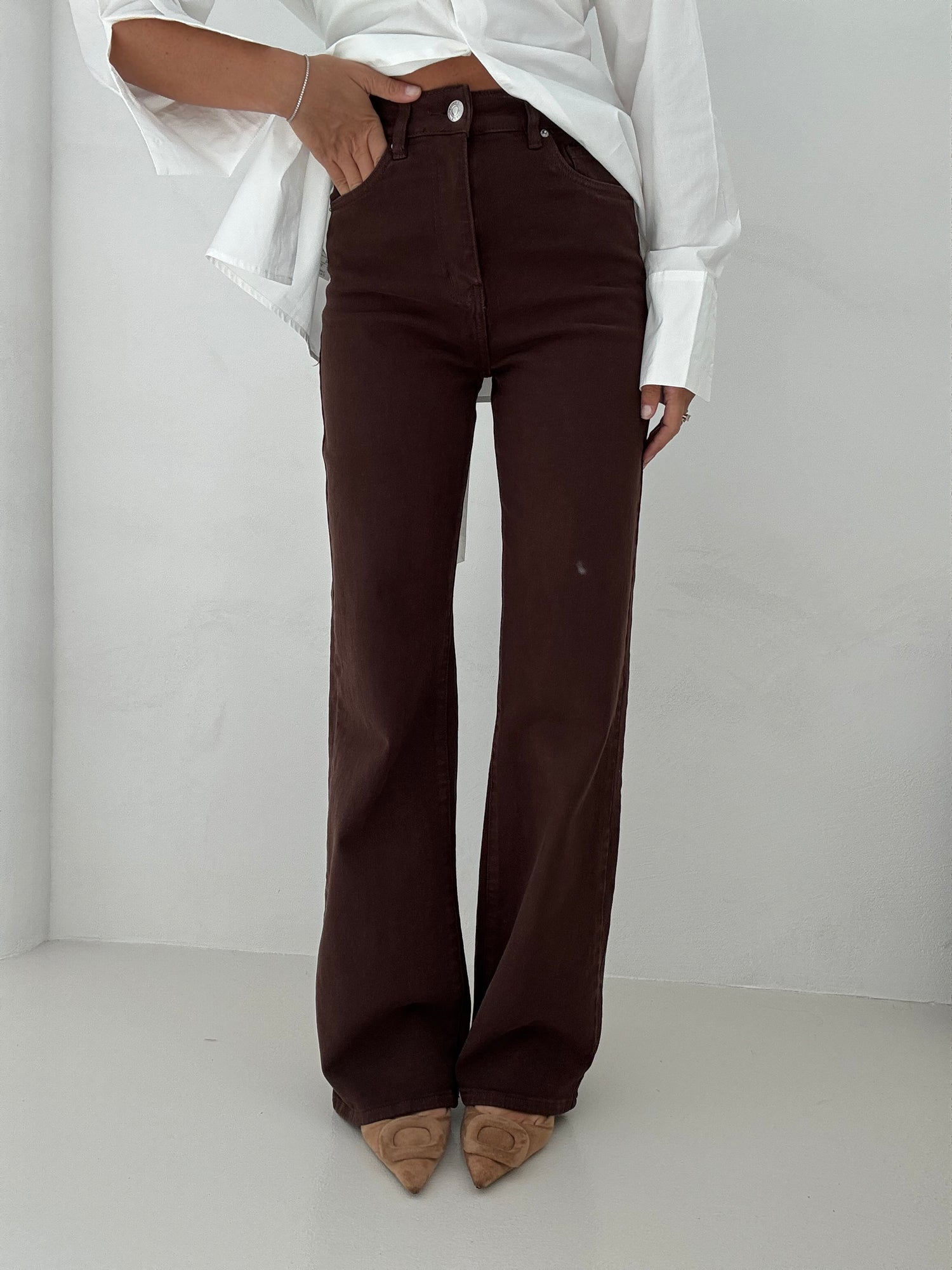 Jeans ‘WIDE LEG’ Cacao