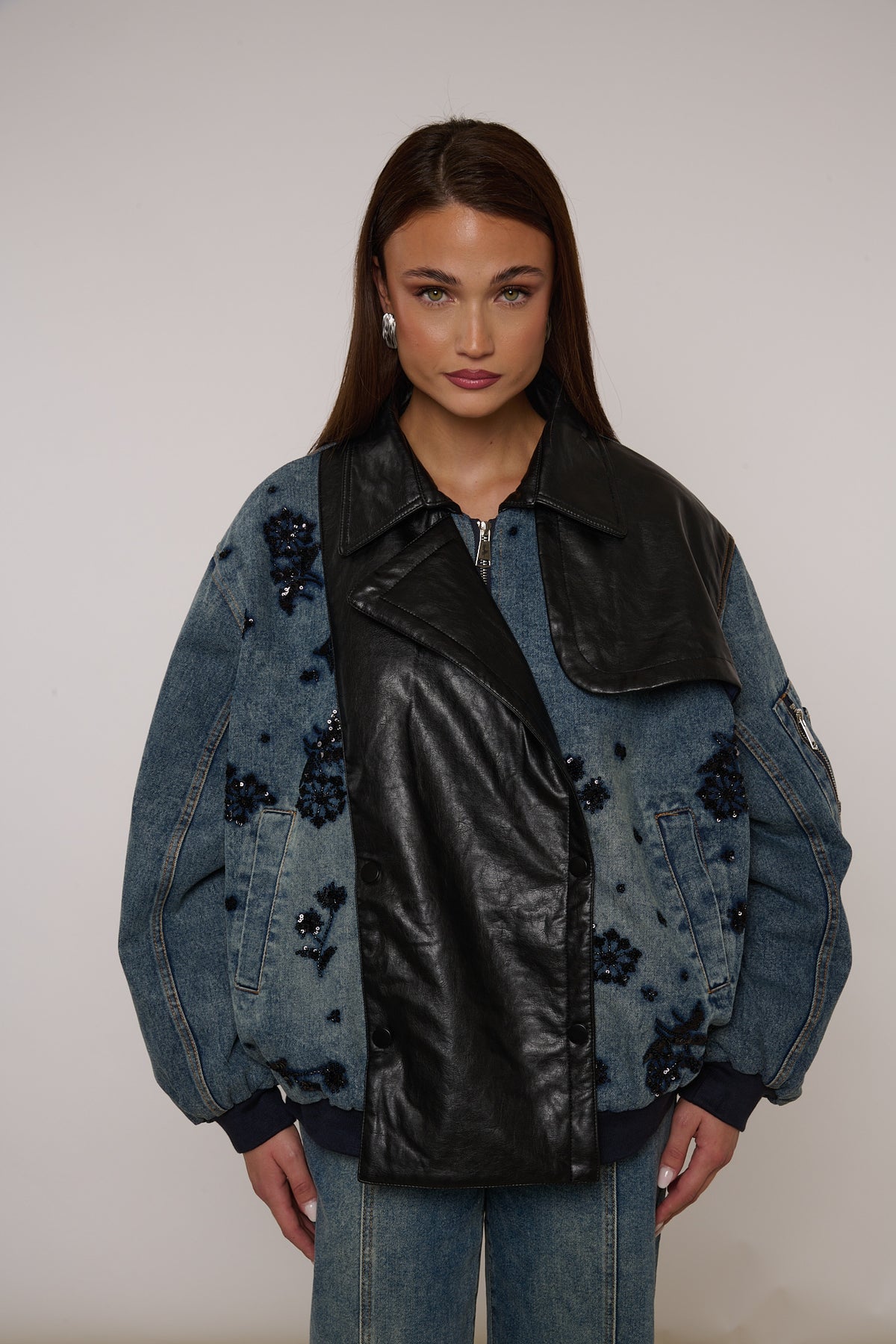 Bomber ‘CON APPLICAZIONI’ Denim
