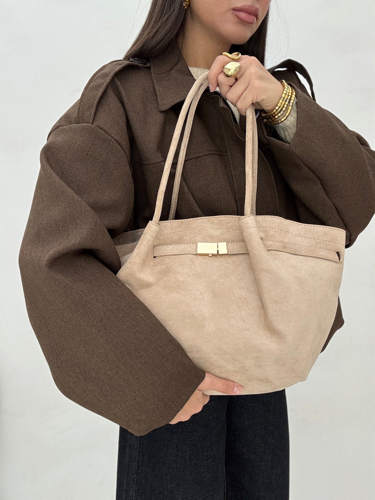 Borsa ‘SUEDE FIBBIA ORO’