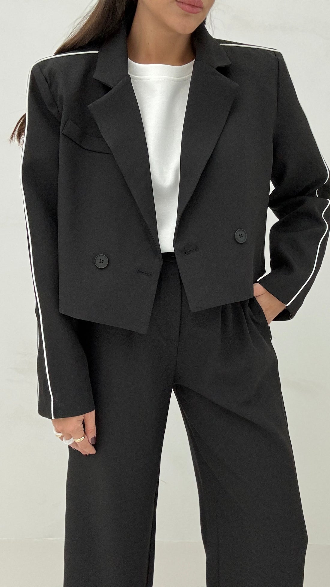 Coordinato ‘MADELEINE’ blazer+ pantalone Nero