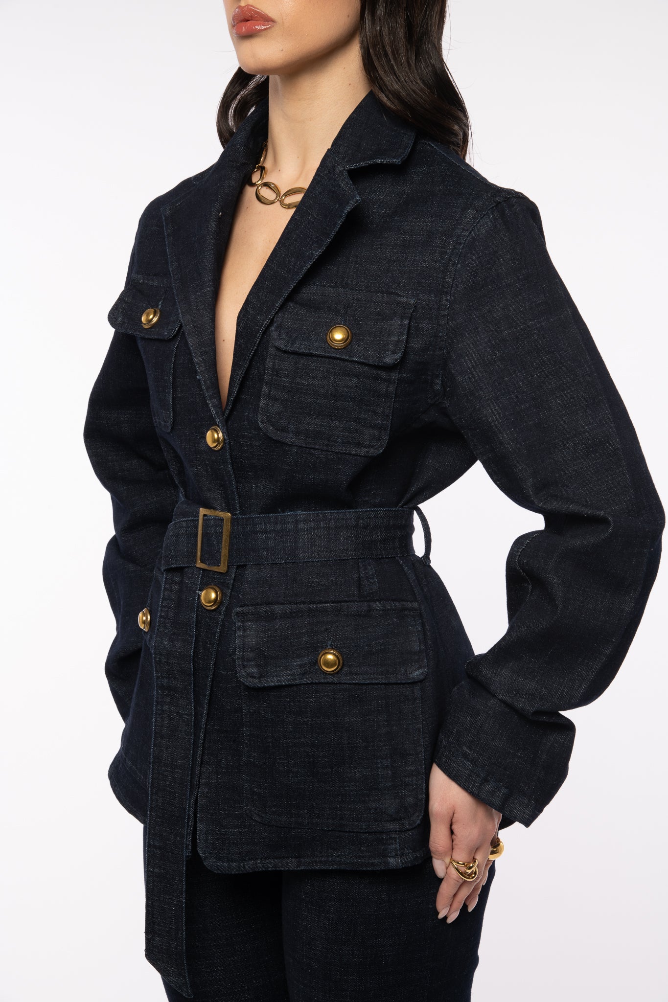 Camicia ‘KATE’ bottoni oro Lavaggio Zero