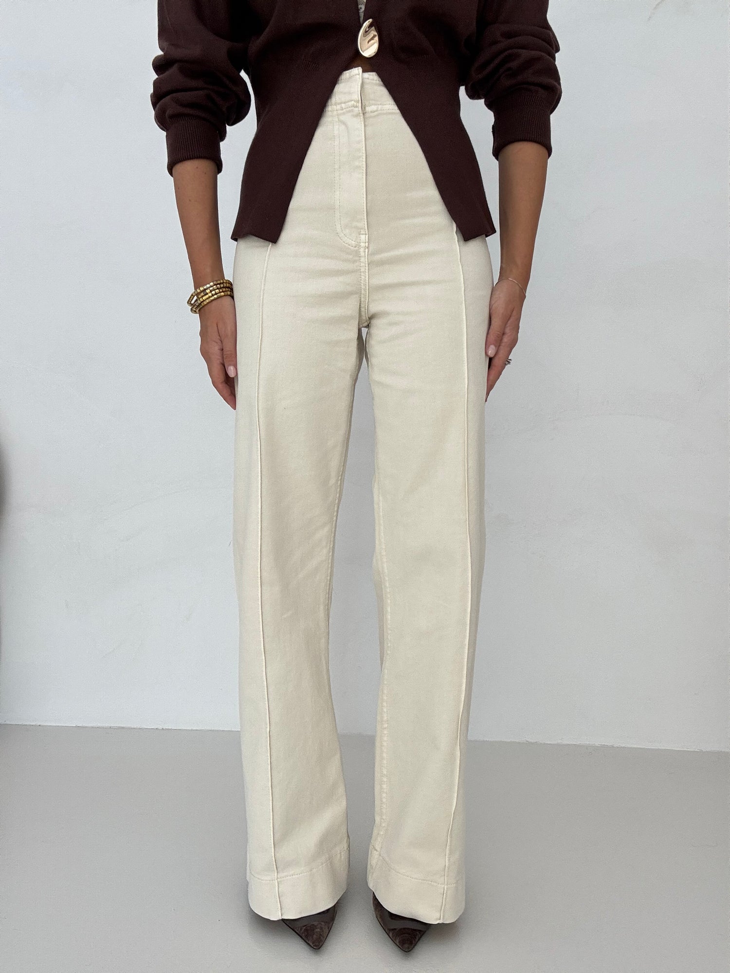 Jeans ‘GANCETTO 98%COTONE’ Panna