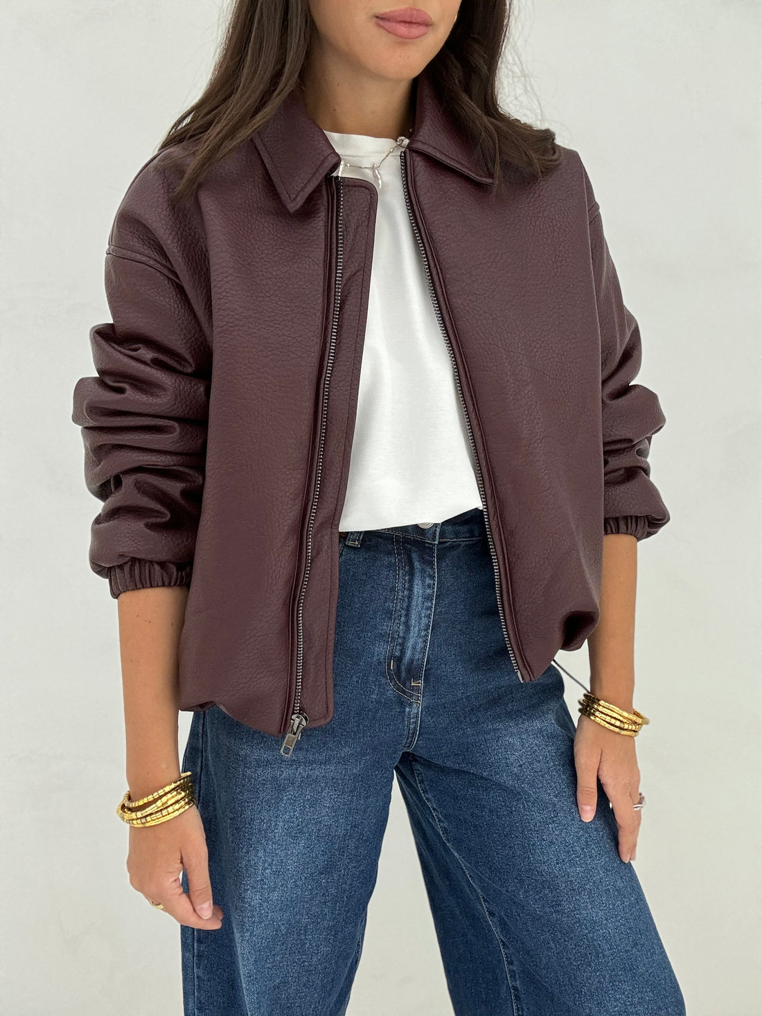 BOMBER ecopelle ‘BY LUMINA’ Bordeaux