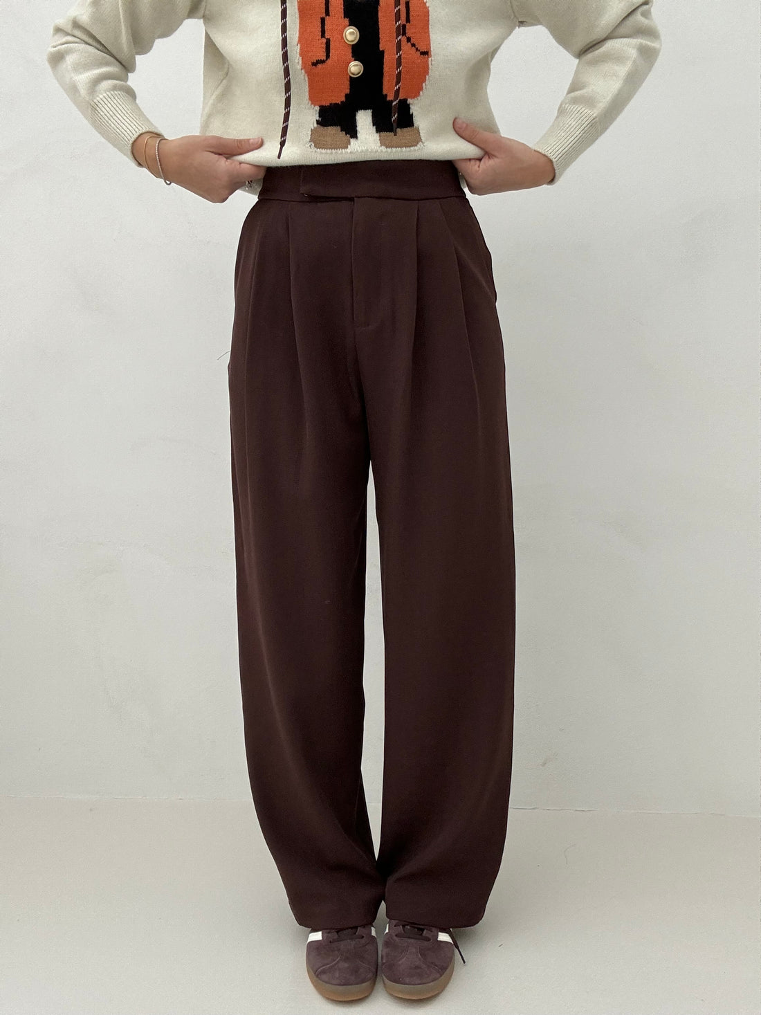 Pantalone con ‘GANCETTO’ Cacao