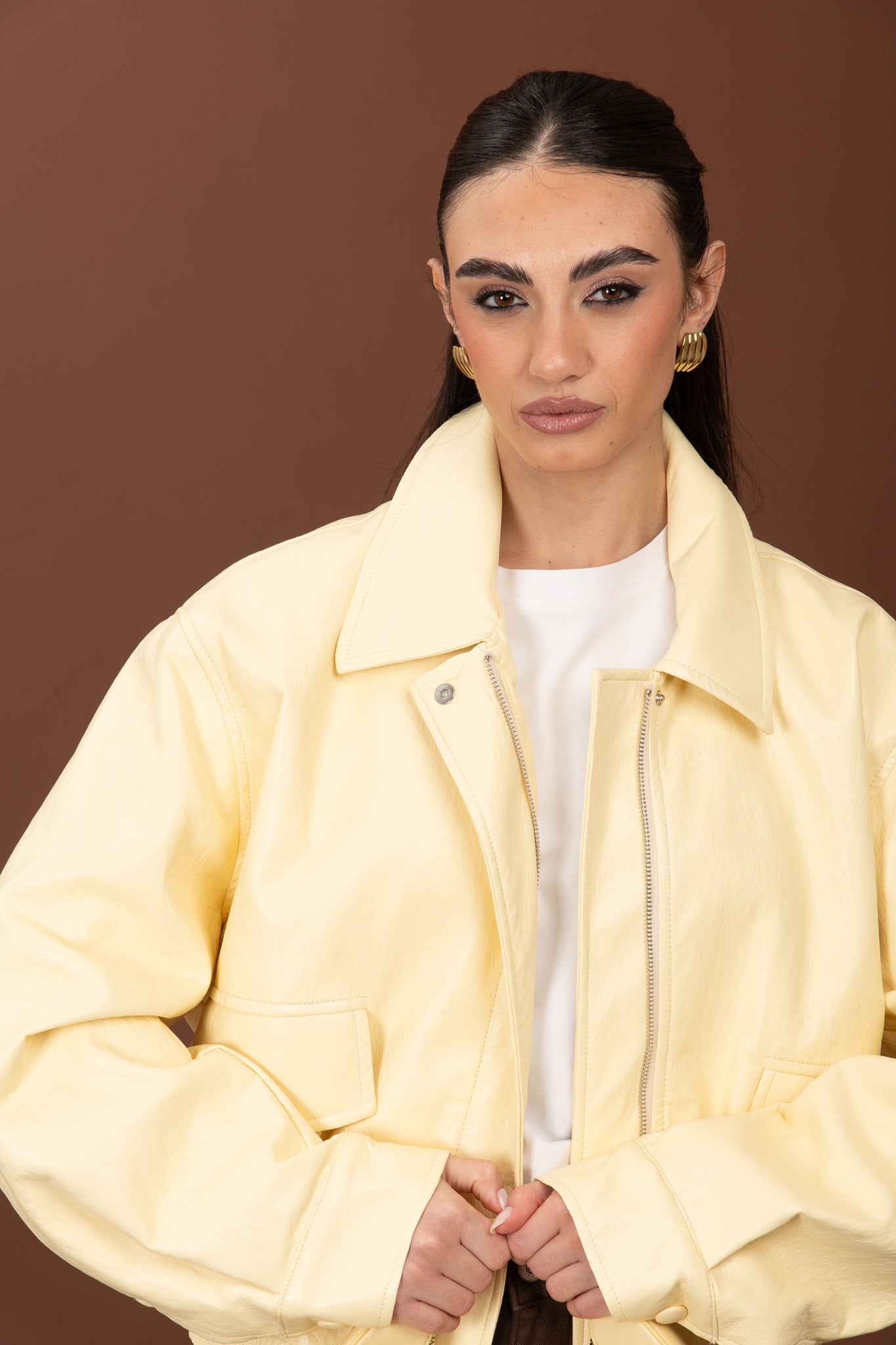 Chiodo/Bomber ‘ECOPELLE BY LUMINA’ Giallo