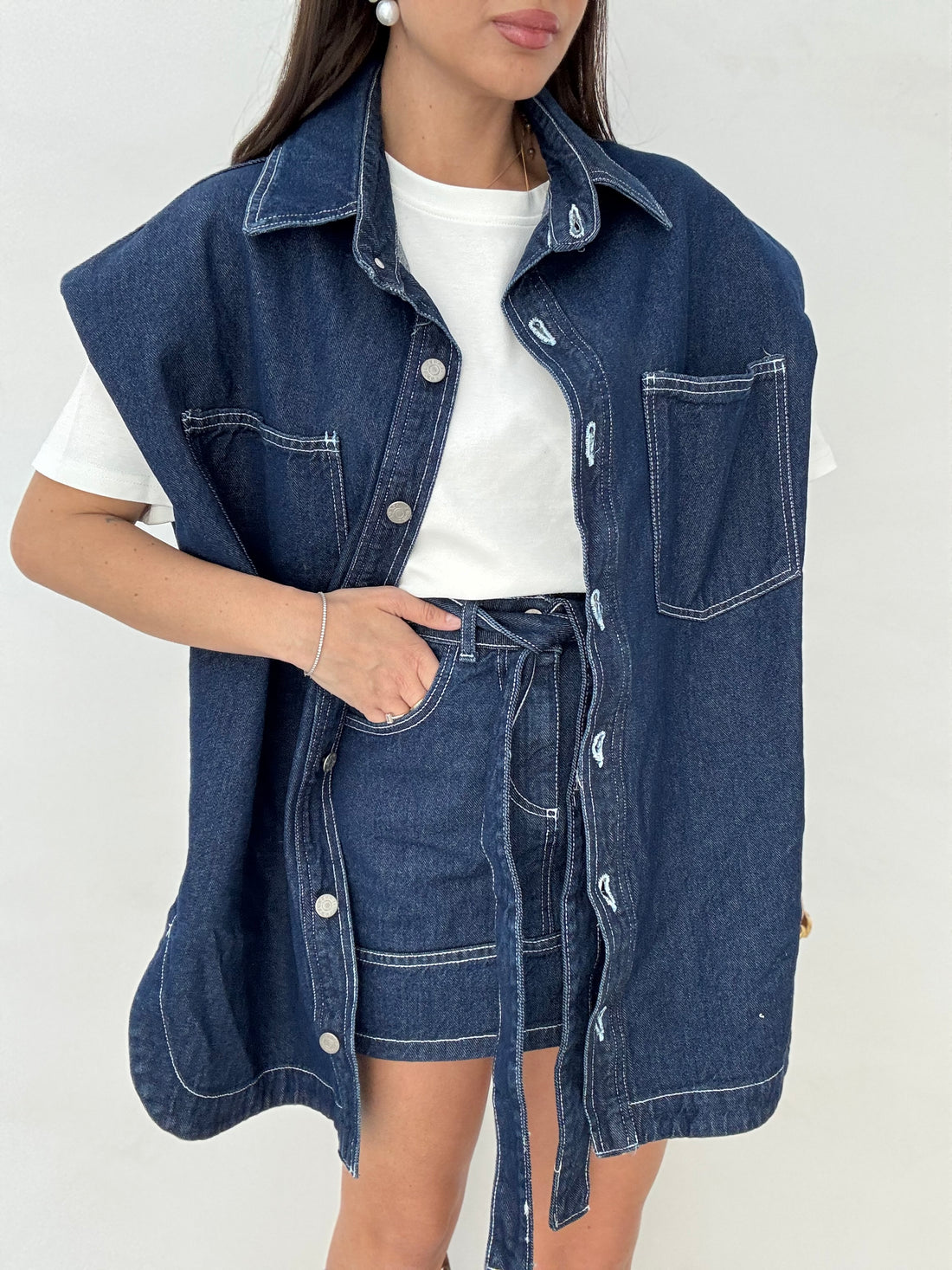 Coordinato ‘ON THE ROAD’ 100%COTONE Denim Scuro