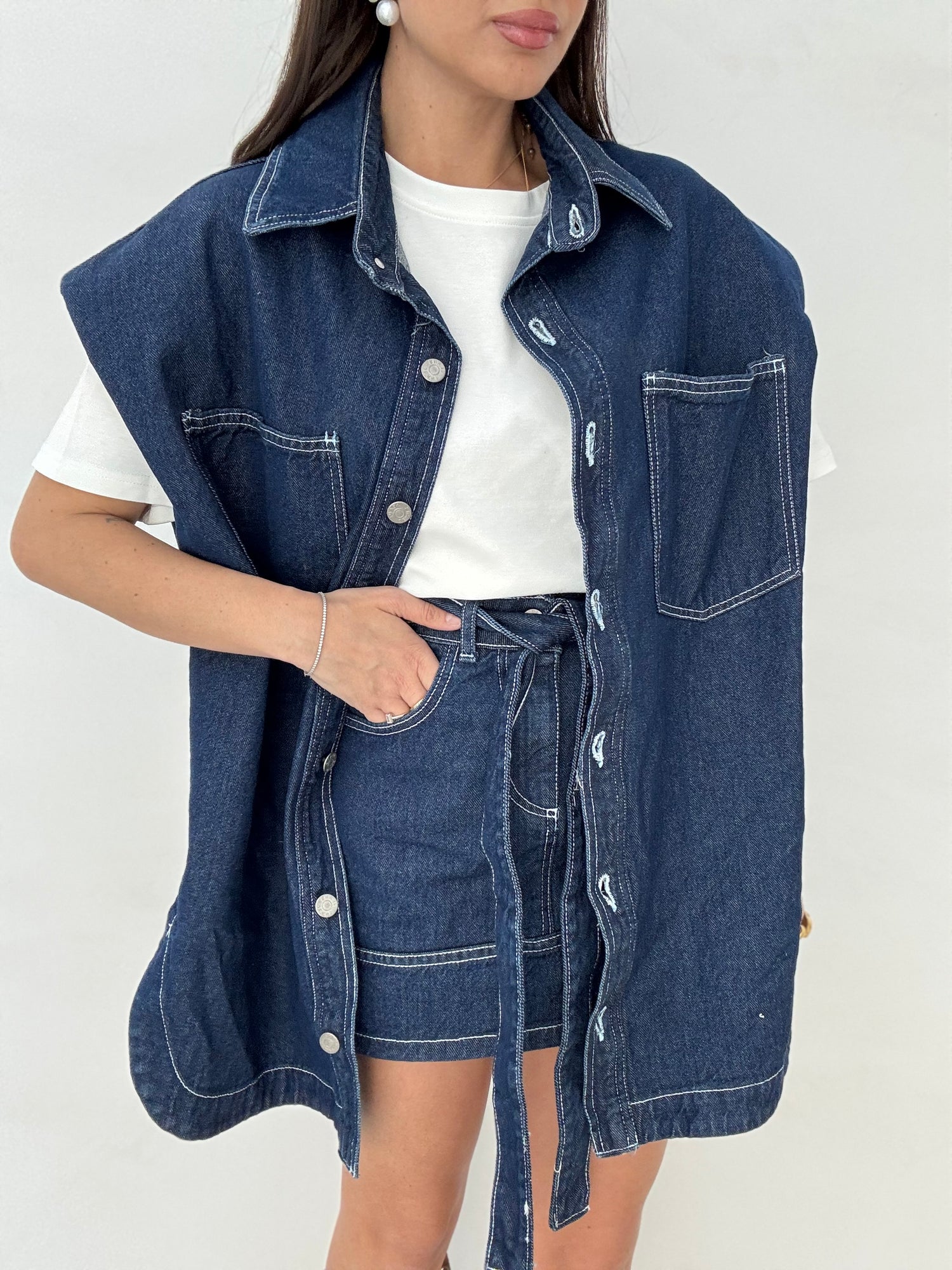 Coordinato ‘ON THE ROAD’ 100%COTONE Denim Scuro