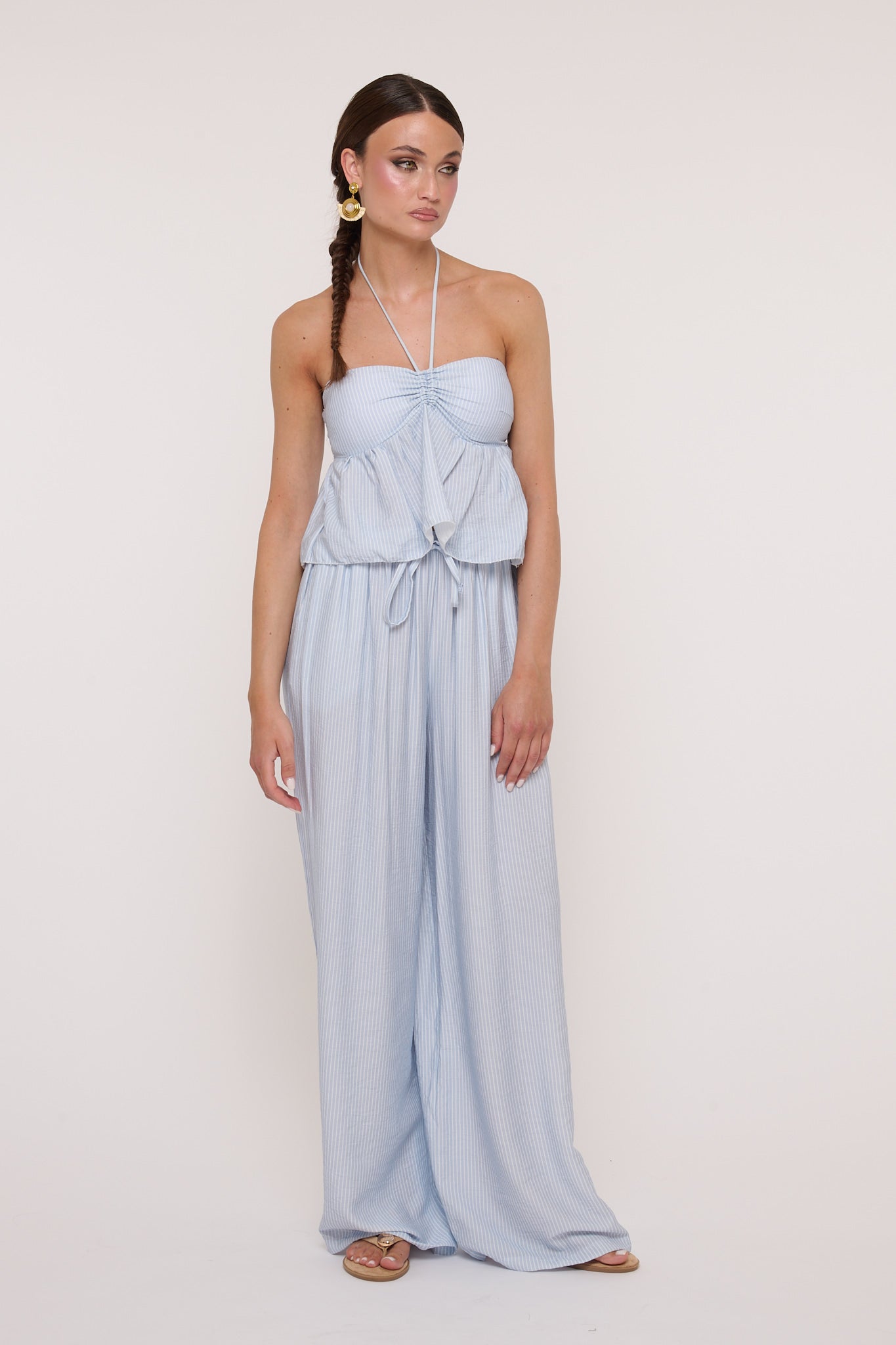 Coordinato ‘SUNDAY’ a righe Azzurro