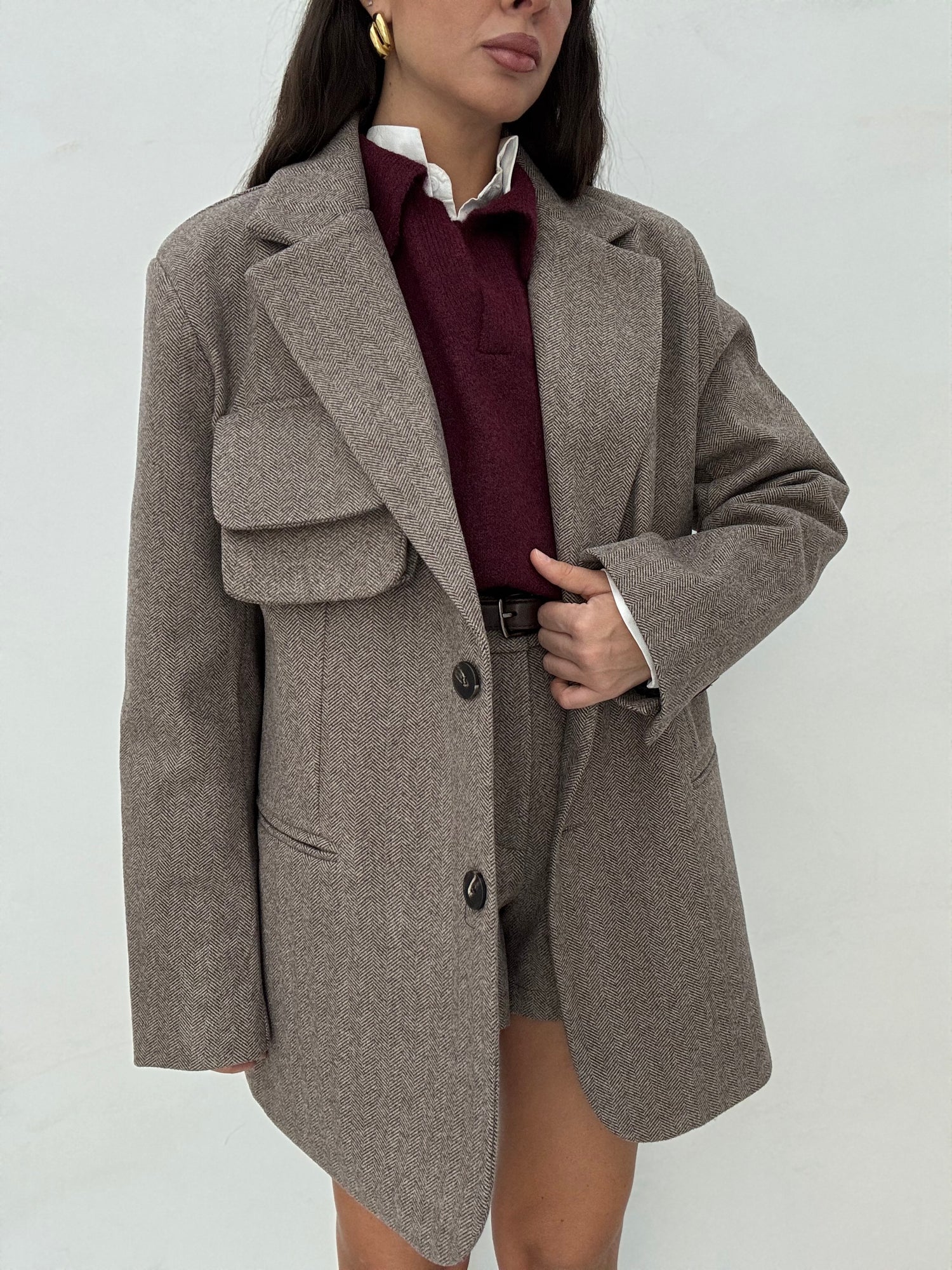 Blazer/Cappotto ‘SPIGATO’ BY LUMINA Cacao