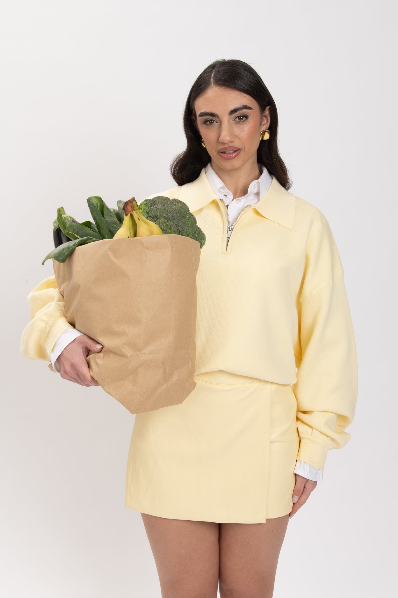 Maglione/Polo ‘CON ZIP’ Gialla