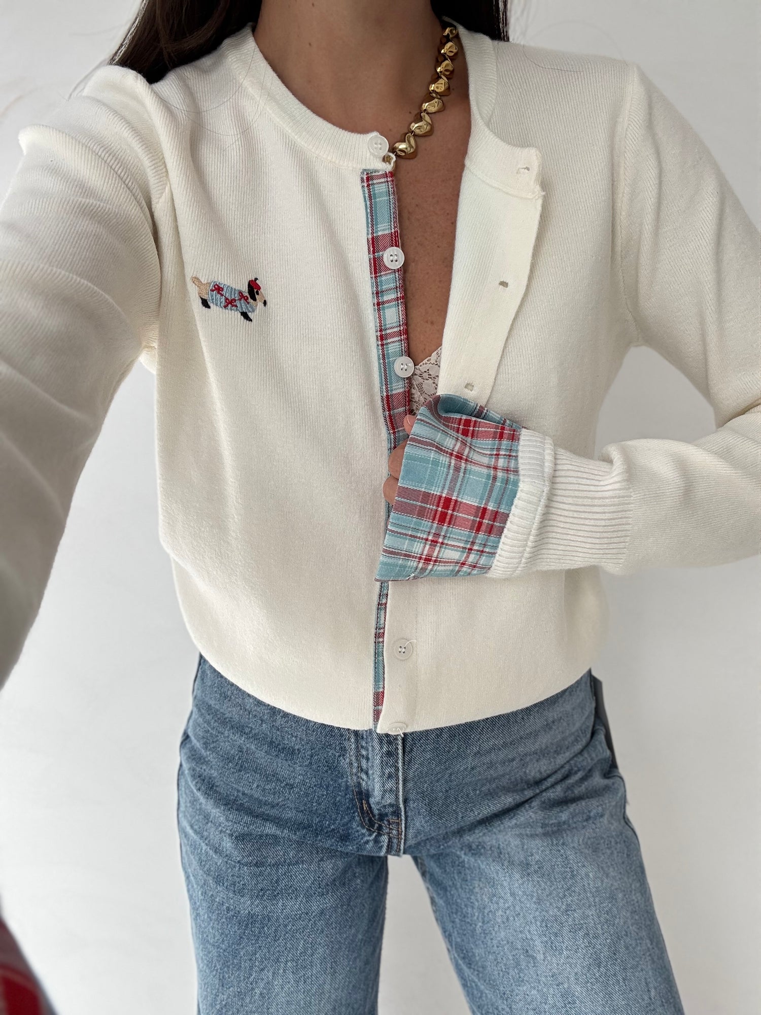 Cardigan ‘BASSOTTO’ Bianco