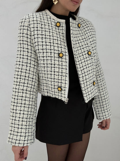 Blazer/Giacca ‘65%COTONE IN TWEED’ Bianca