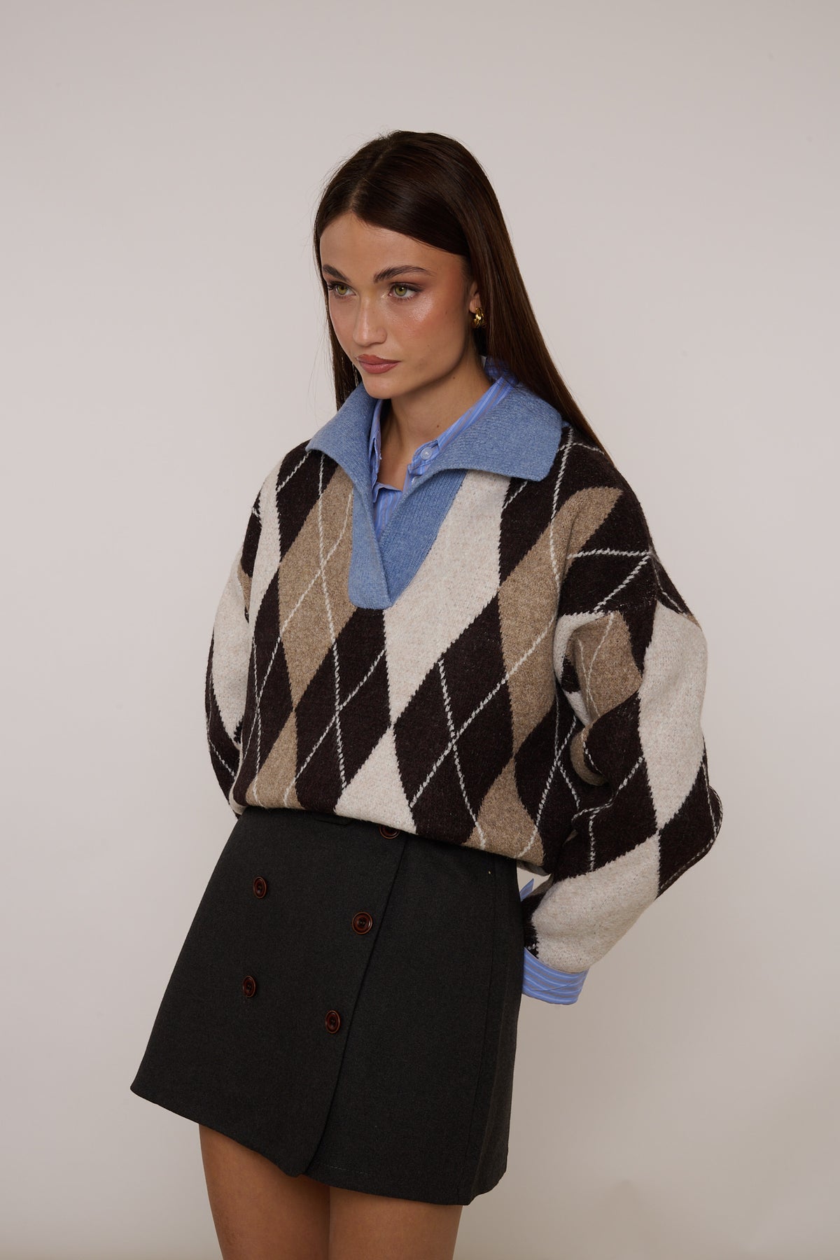 Maglione ‘10% LANA’ Rombi Cacao