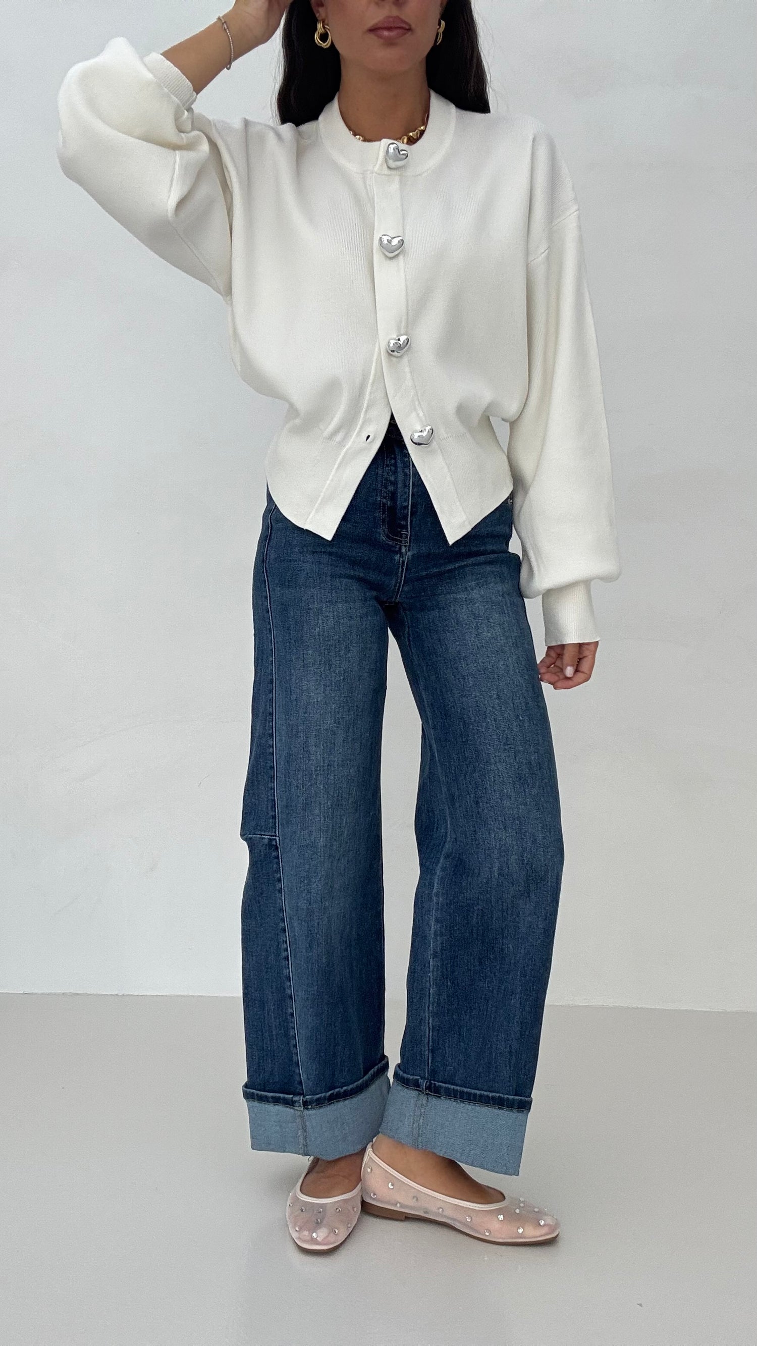 Jeans ‘CUCITURA LATERALE’ con piegone Denim Scuro