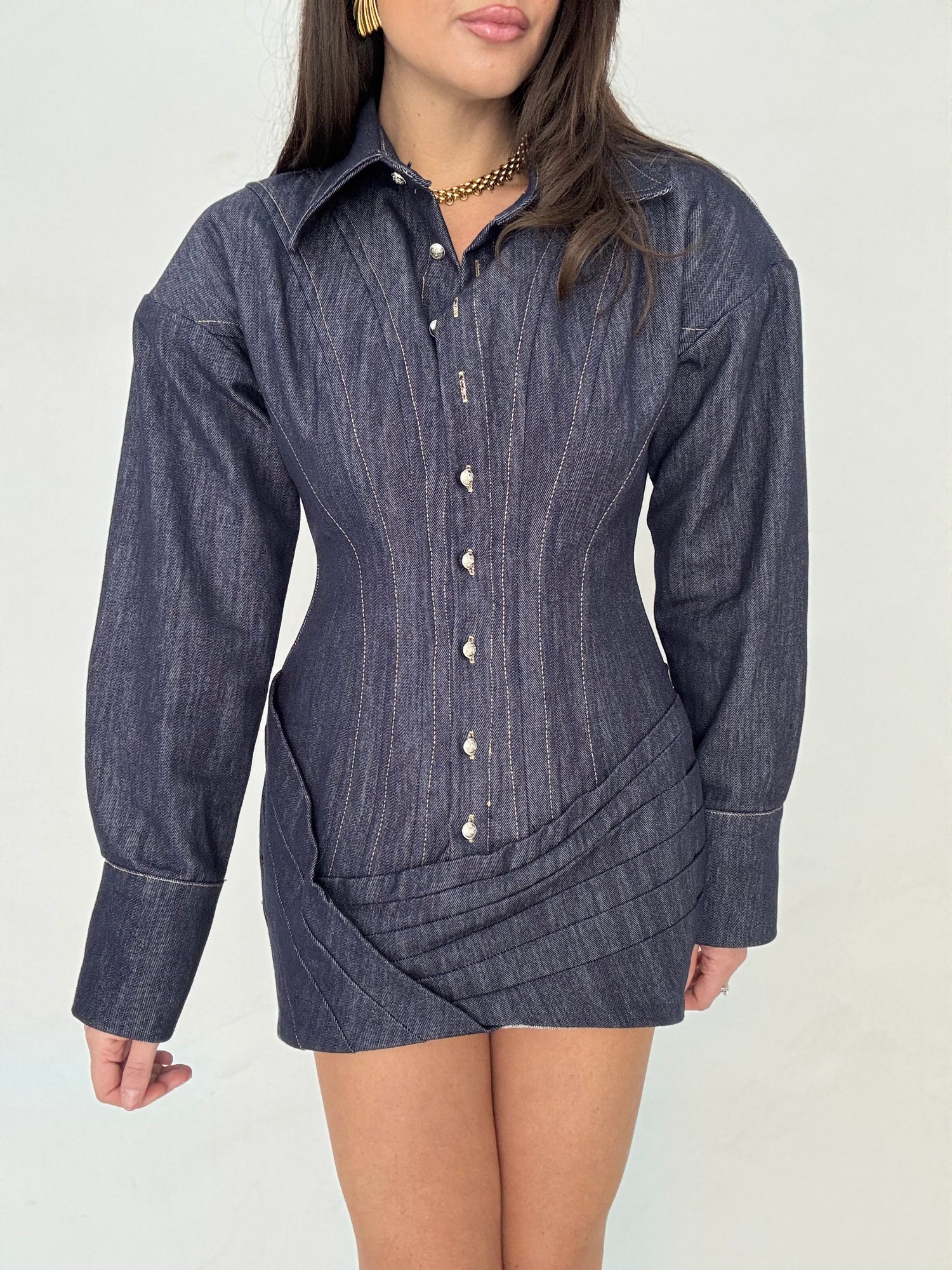 Abito ‘STRUTTURATO’ In Denim Lavaggio Zero