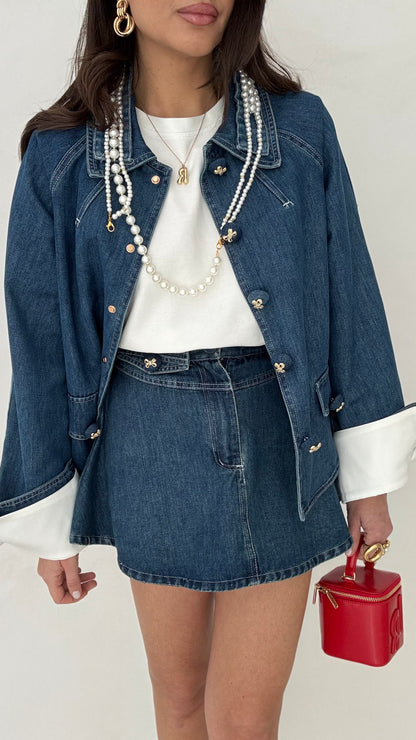 Camicia ‘BOTTONI FIOCCO’ Denim Scuro