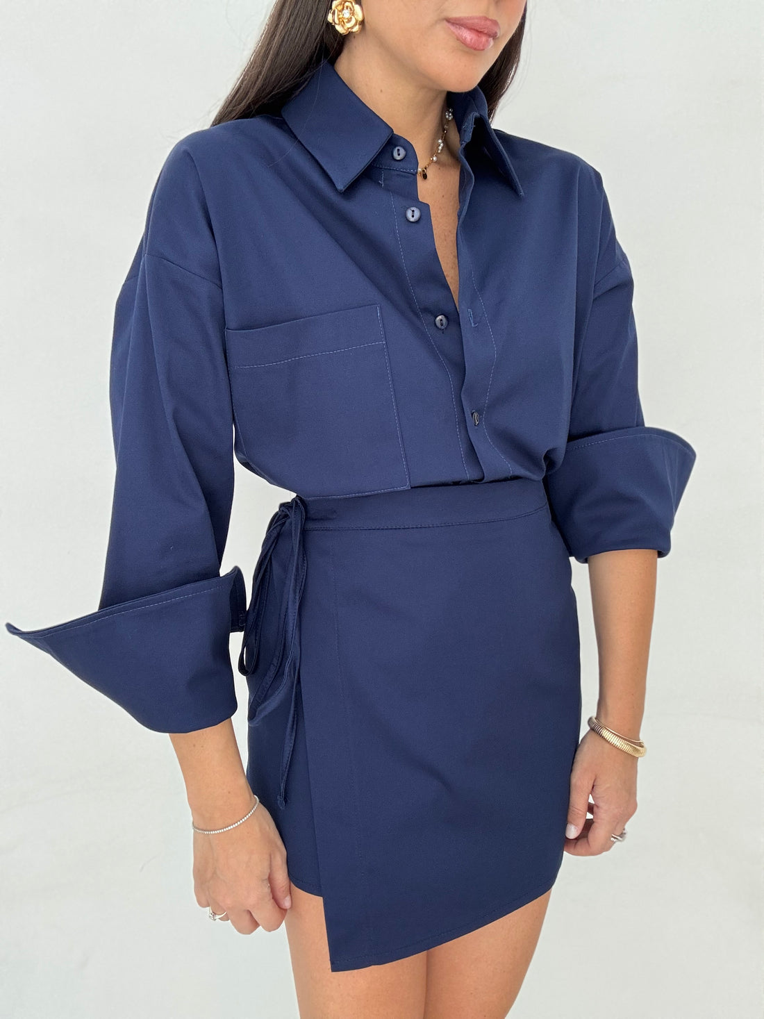 Gonna portafoglio ‘55%LINO’ 3&amp;33 Blu