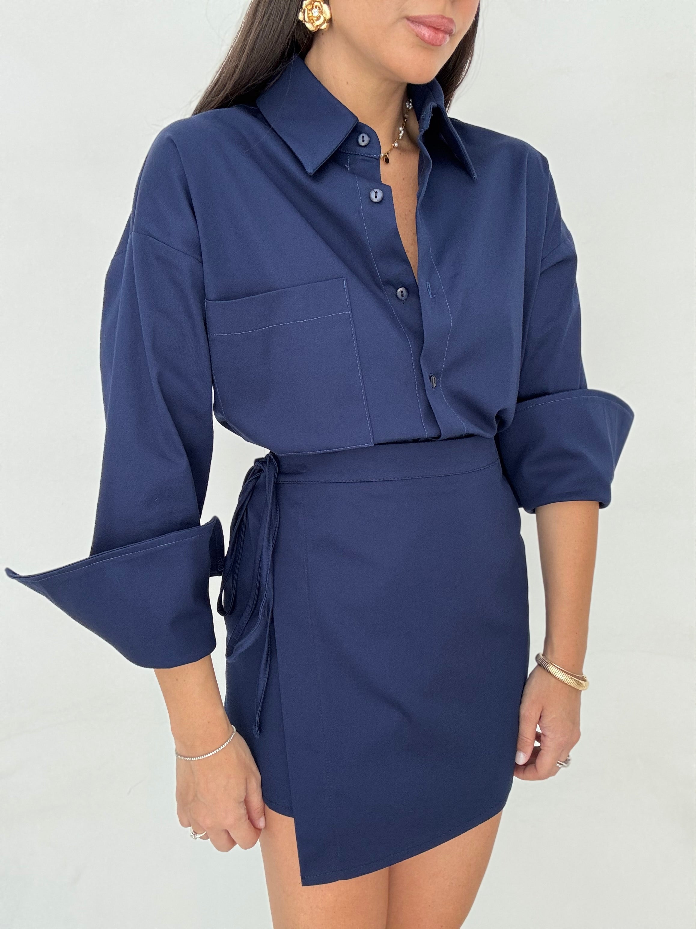 Gonna portafoglio ‘55%LINO’ 3&amp;33 Blu