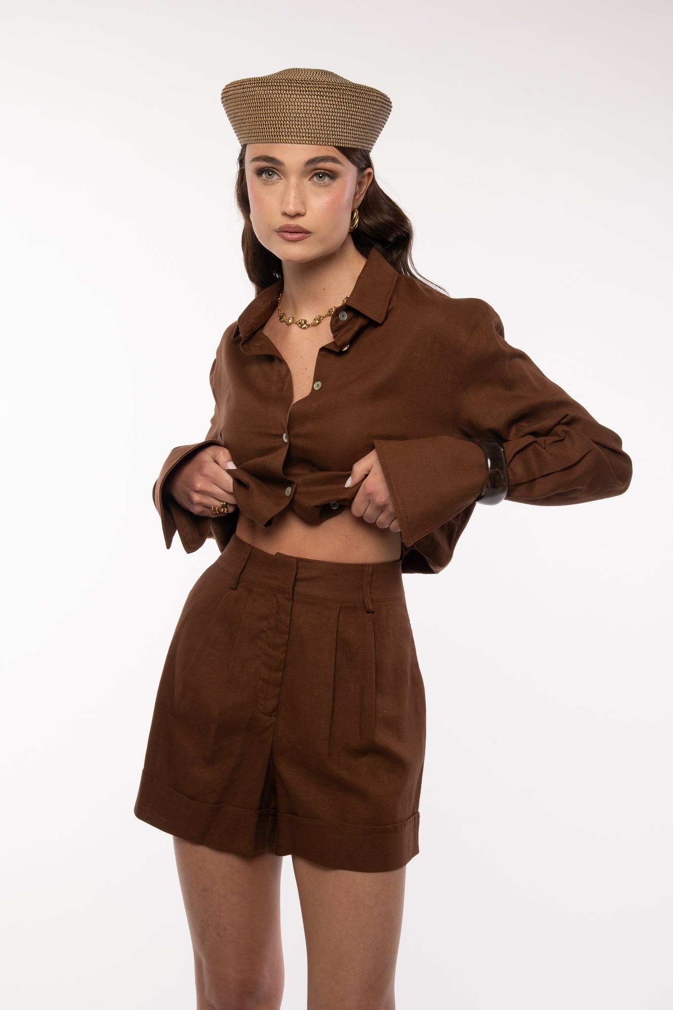 Coordinato ‘55%LINO’ ‘3&33’ Cacao