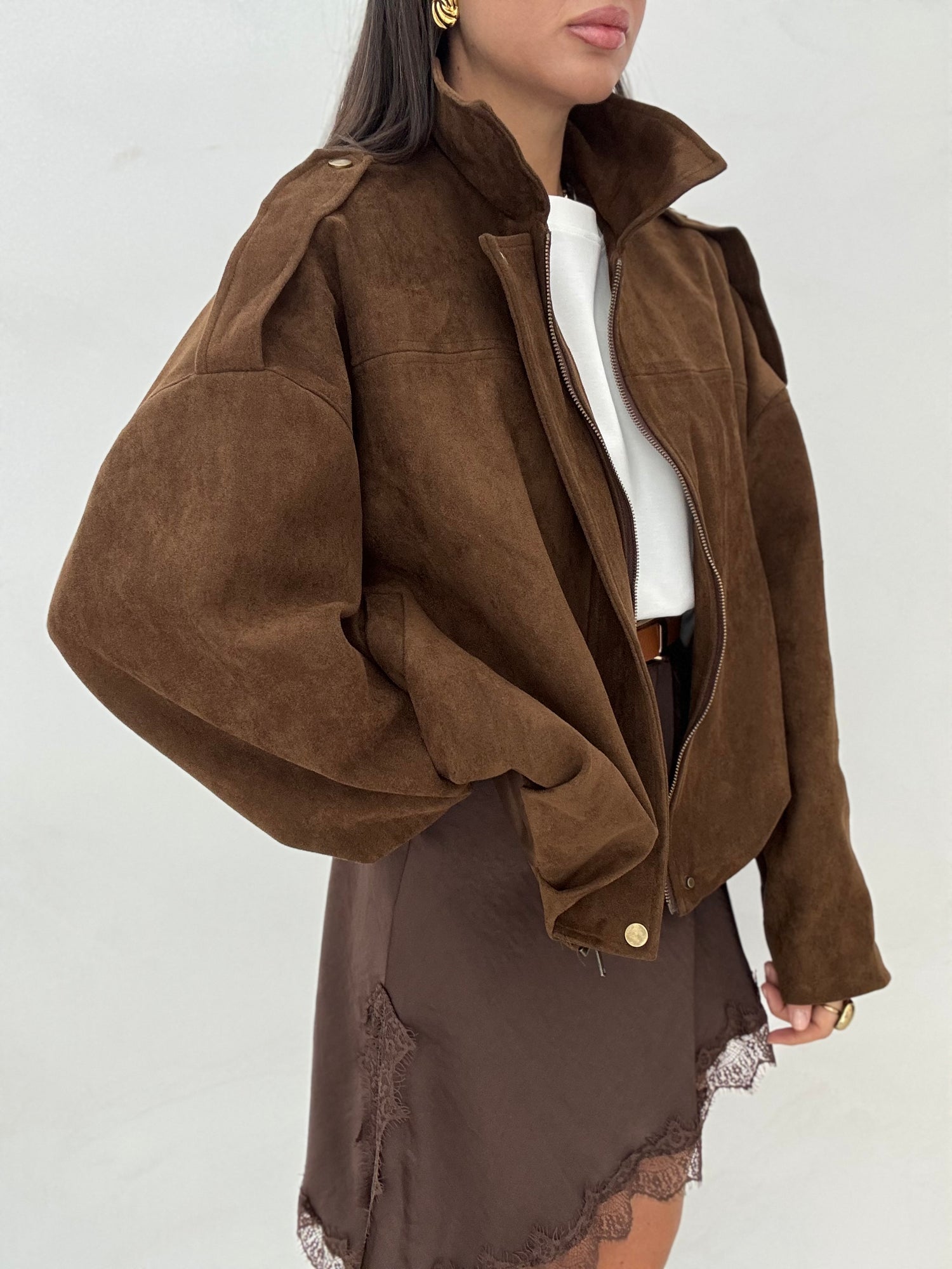 Bomber ‘TRENDY IN SUEDE’ Cacao