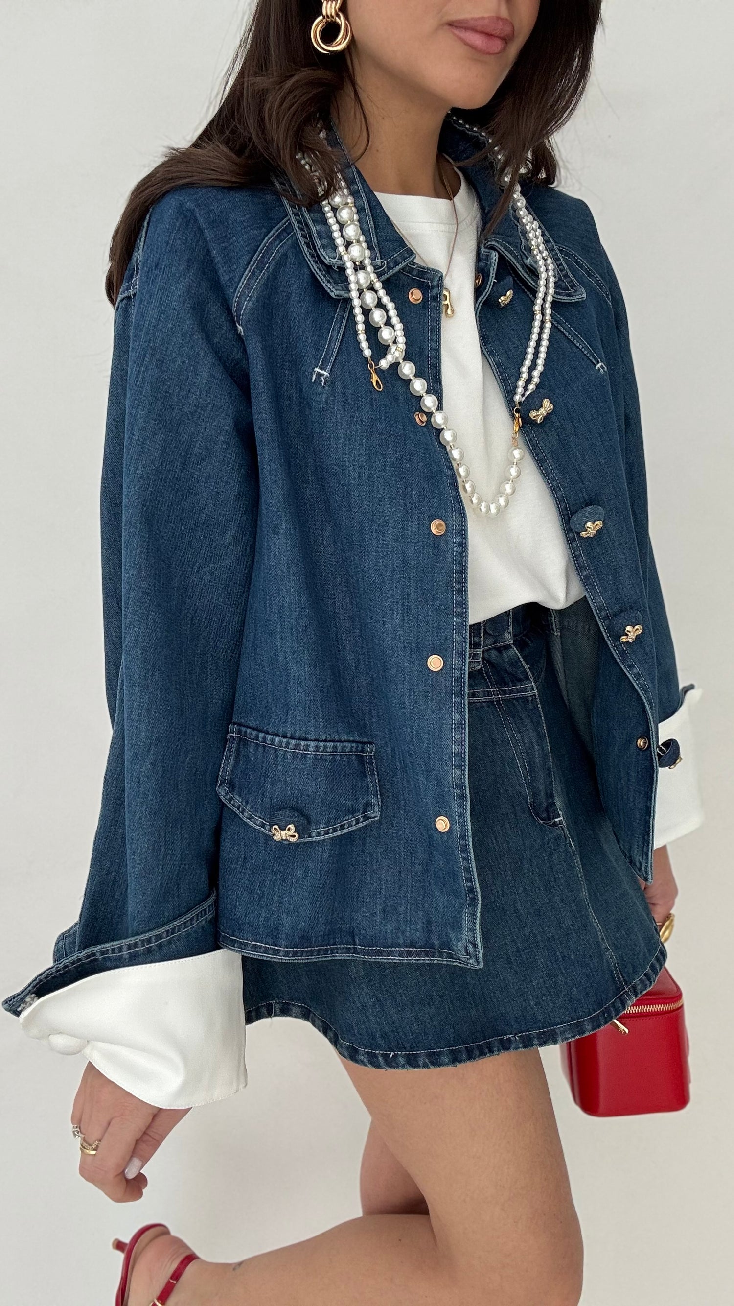 Camicia ‘BOTTONI FIOCCO’ Denim Scuro