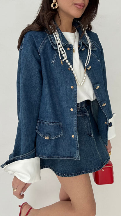 Camicia ‘BOTTONI FIOCCO’ Denim Scuro