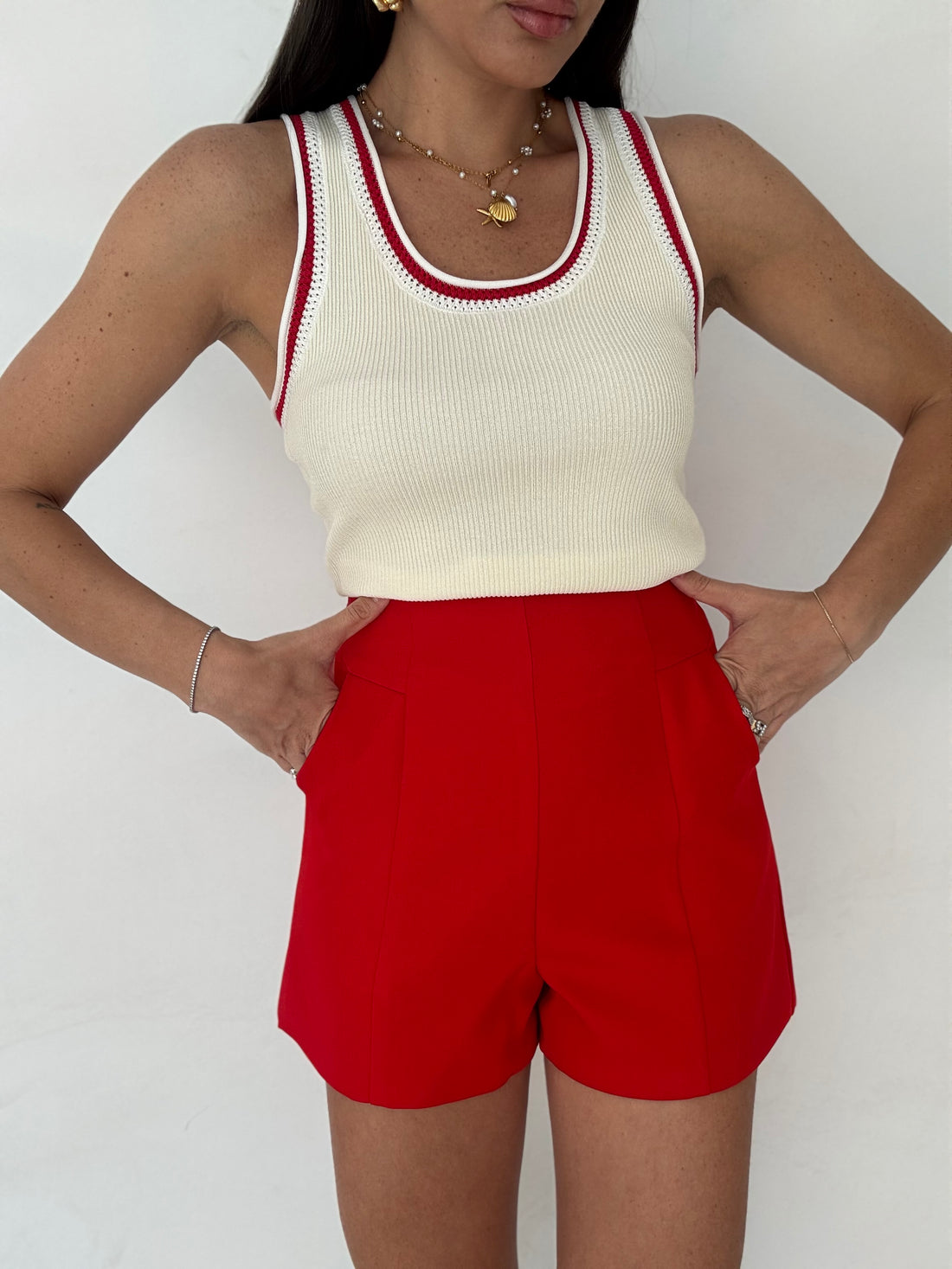Pantaloncino strutturato Rosso