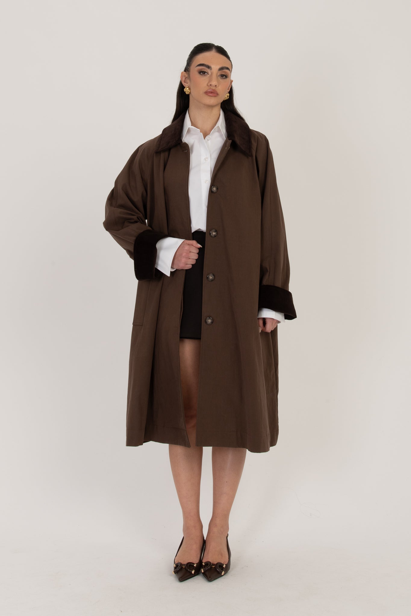 Trench lungo ‘80%COTONE’ BY LUMINA Cacao