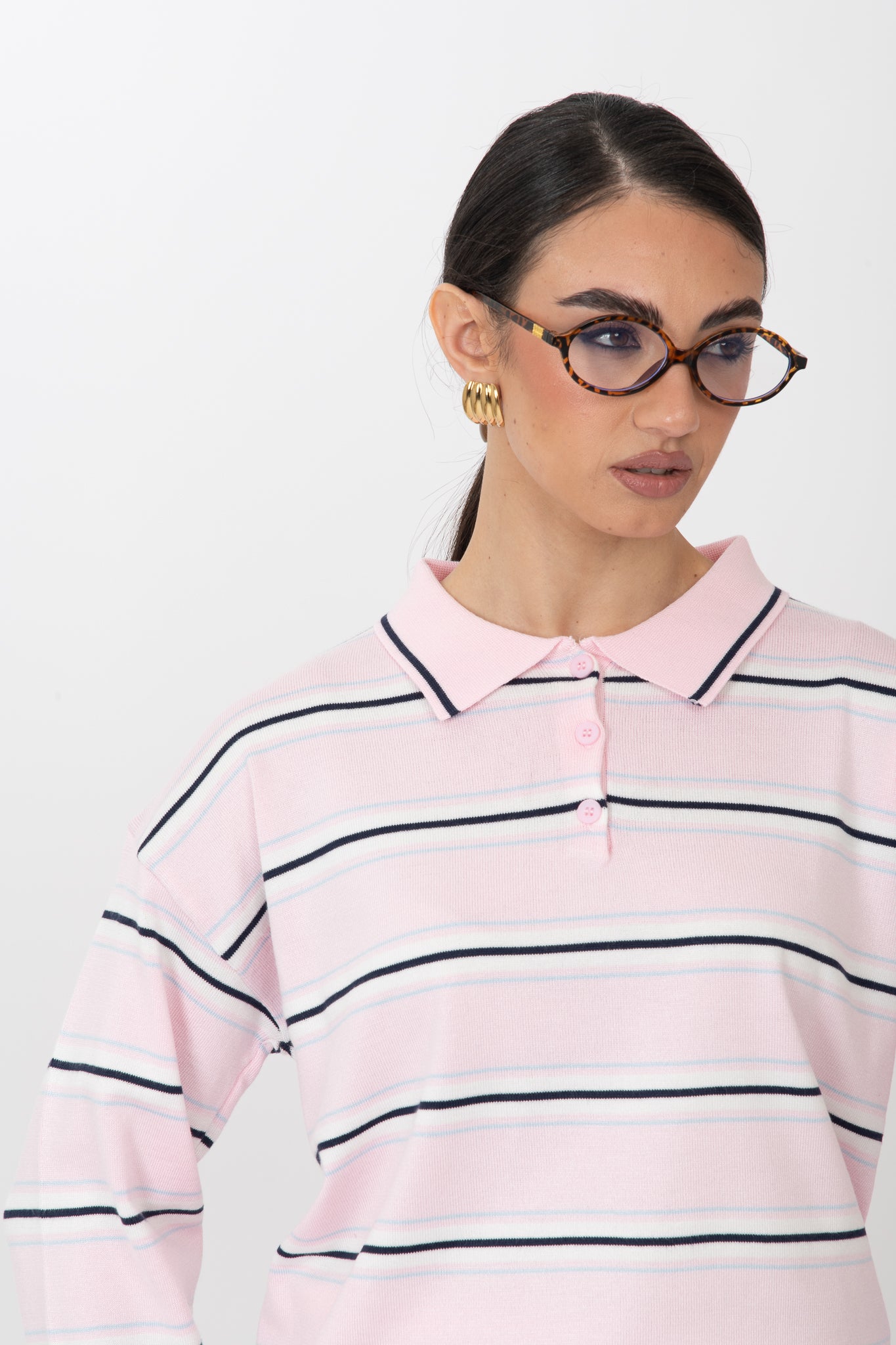 Maglia/Polo ‘DOPPIE RIGHE’ Base Rosa