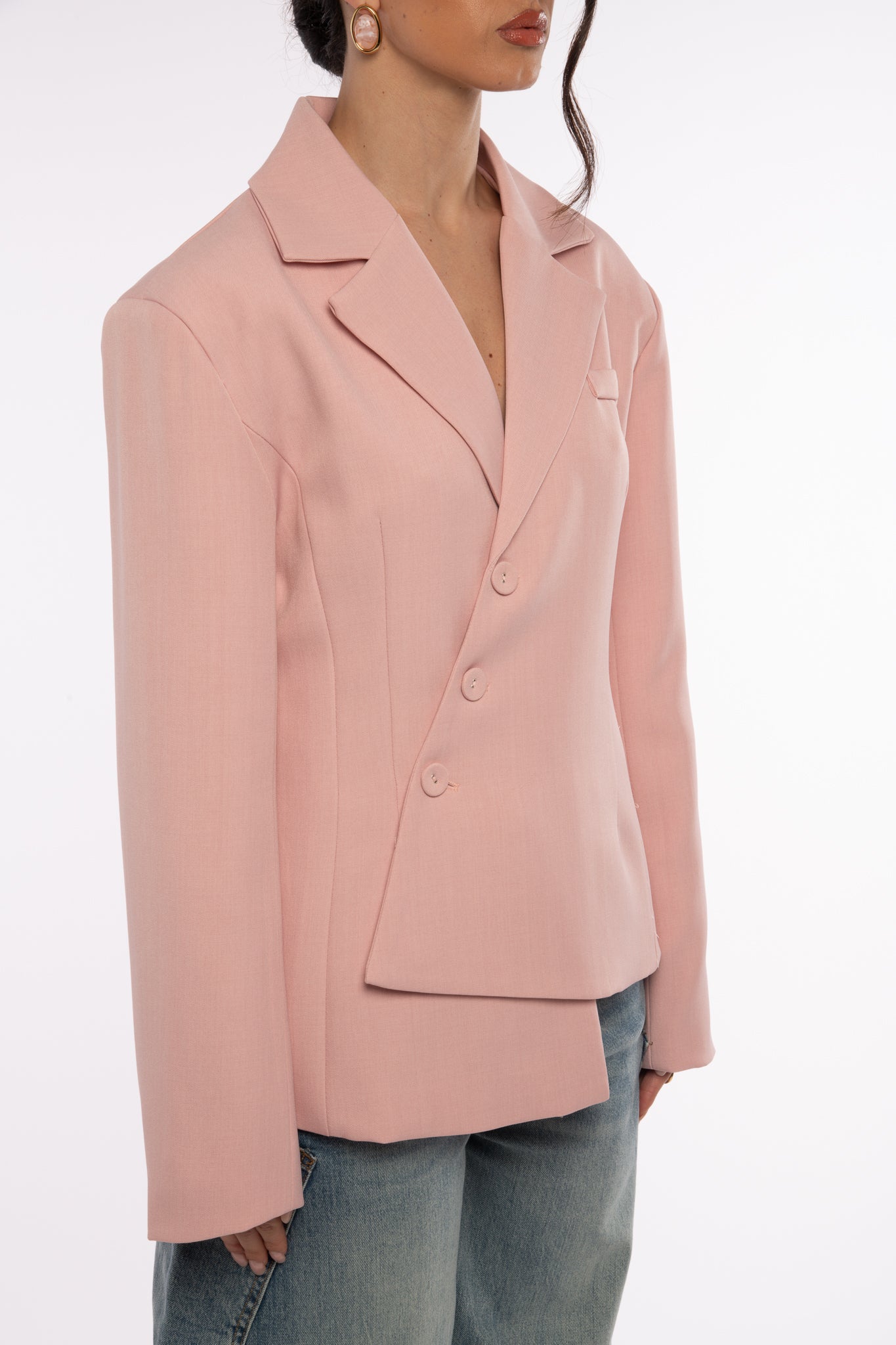 Blazer ‘ASIMMETRICO’ 80%COTONE Rosa
