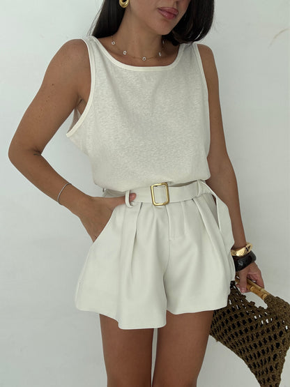 Pantaloncino ‘3&amp;33 COLLECTION’ Panna