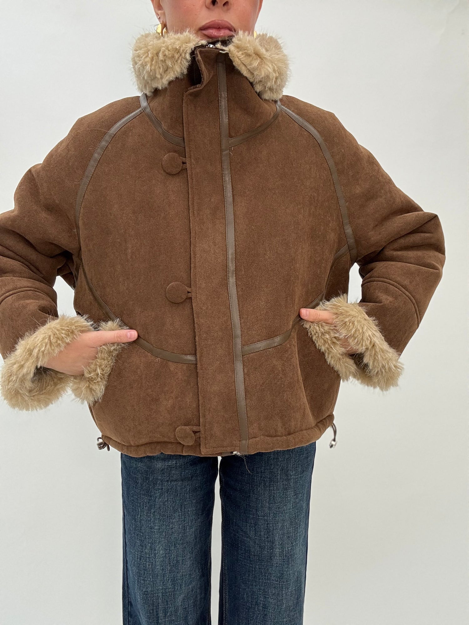 Montone ‘SUEDE ED ECO-PELLICCIA’ Cacao